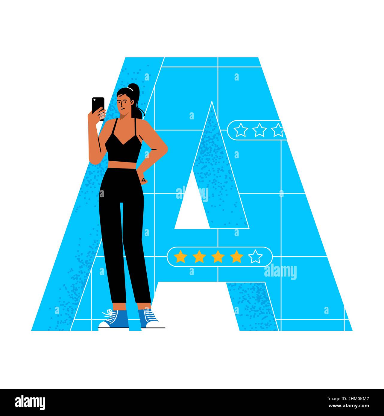 Englisches Alphabet mit Menschen Zeichen. Stock Vektor