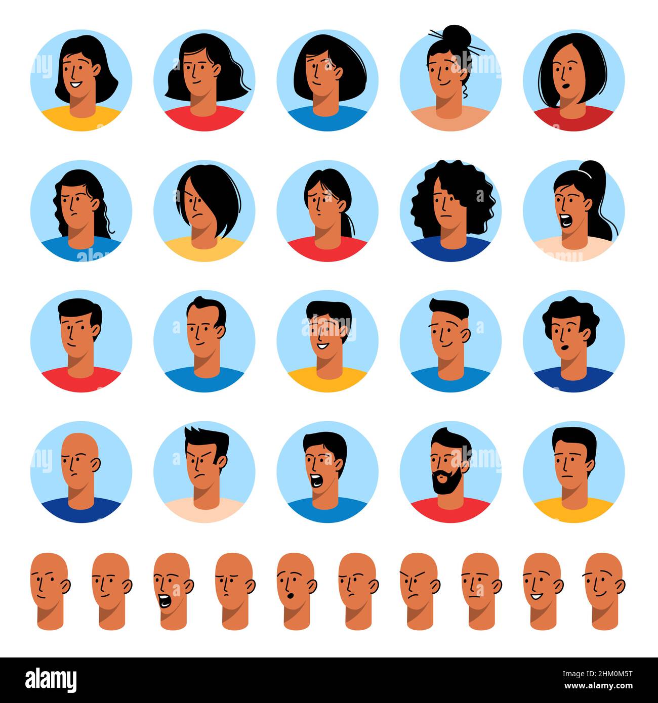 Männer und Frauen Emoji Set Stock Vektor