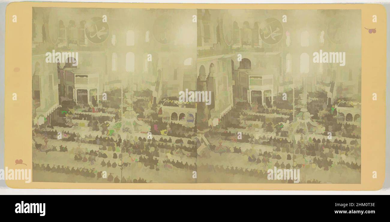 Kunst inspiriert vom Abendgebet in der Hagia Sophia, Istanbul, Inneres der Sta Sophia (Abendgebet), Konstantinopel, Verlag: E. Linde & Co. (Sophus Williams), Hagia Sophia, Verlag: Berlin, 1873 - 1890, Karton, Papier, Albumendruck, Höhe 88 mm × Breite 177 mm, Classic Works modernisiert von Artotop mit einem Schuss Moderne. Formen, Farbe und Wert, auffällige visuelle Wirkung auf Kunst. Emotionen durch Freiheit von Kunstwerken auf zeitgemäße Weise. Eine zeitlose Botschaft, die eine wild kreative neue Richtung verfolgt. Künstler, die sich dem digitalen Medium zuwenden und die Artotop NFT erschaffen Stockfoto Kunst inspiriert vom Abendgebet in der Hagia Sophia, Istanbul, Inneres der Sta Sophia (Abendgebet), Konstantinopel, Verlag: E. Linde & Co. (Sophus Williams), Hagia Sophia, Verlag: Berlin, 1873 - 1890, Karton, Papier, Albumendruck, Höhe 88 mm × Breite 177 mm, Classic Works modernisiert von Artotop mit einem Schuss Moderne. Formen, Farbe und Wert, auffällige visuelle Wirkung auf Kunst. Emotionen durch Freiheit von Kunstwerken auf zeitgemäße Weise. Eine zeitlose Botschaft, die eine wild kreative neue Richtung verfolgt. Künstler, die sich dem digitalen Medium zuwenden und die Artotop NFT erschaffen Stockfoto