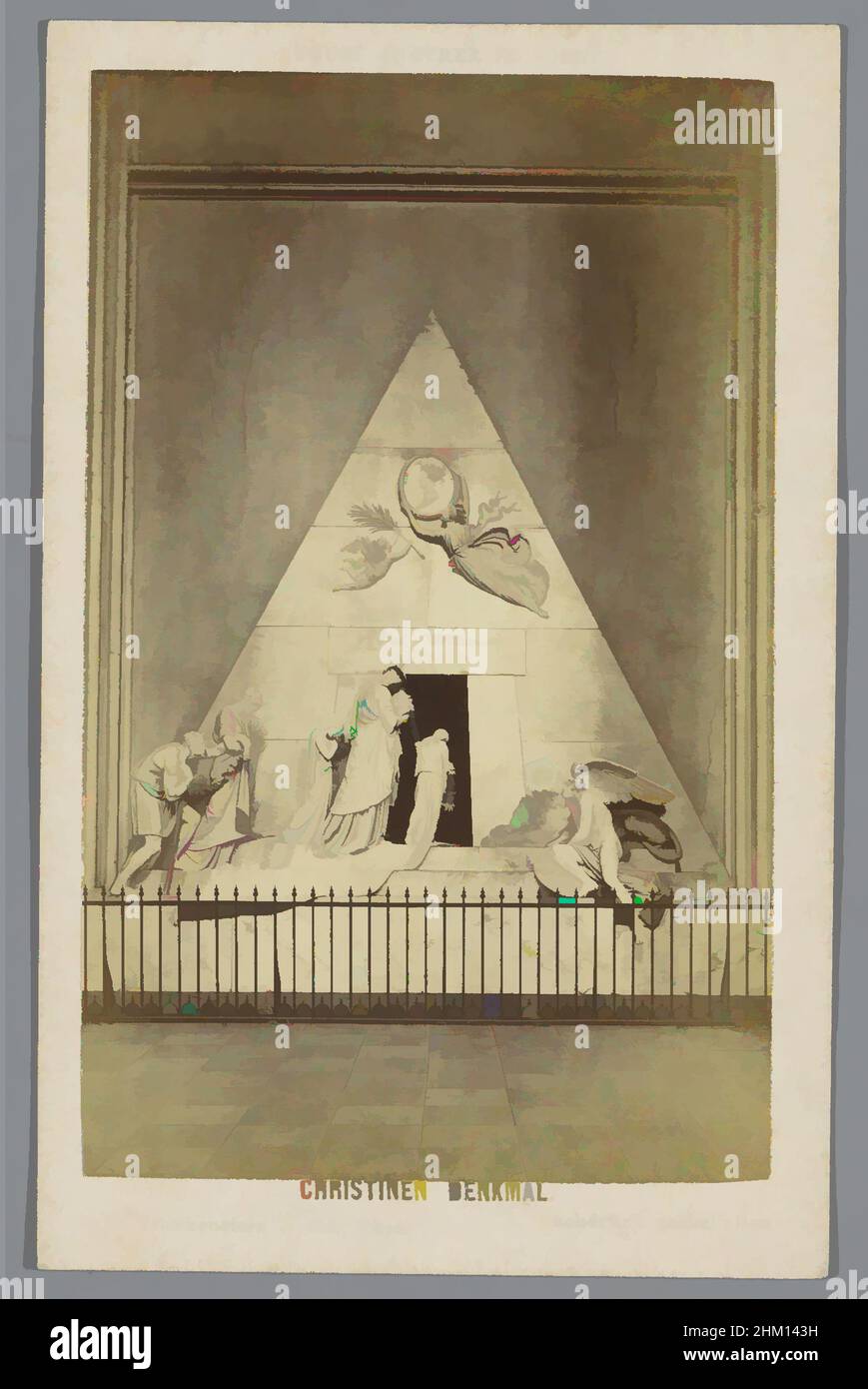 Kunst inspiriert vom Grab Maria Christina von Österreich in der Augustinerkirche, Wien, Christinen-Denkmal, M. Frankenstein & Co., Antonio Canova, Wien, 1868 - 1880, Karton, Papier, Albumendruck, Höhe 106 mm × Breite 67 mm, Classic Works modernisiert von Artotop mit einem Schuss Moderne. Formen, Farbe und Wert, auffällige visuelle Wirkung auf Kunst. Emotionen durch Freiheit von Kunstwerken auf zeitgemäße Weise. Eine zeitlose Botschaft, die eine wild kreative neue Richtung verfolgt. Künstler, die sich dem digitalen Medium zuwenden und die Artotop NFT erschaffen Stockfoto