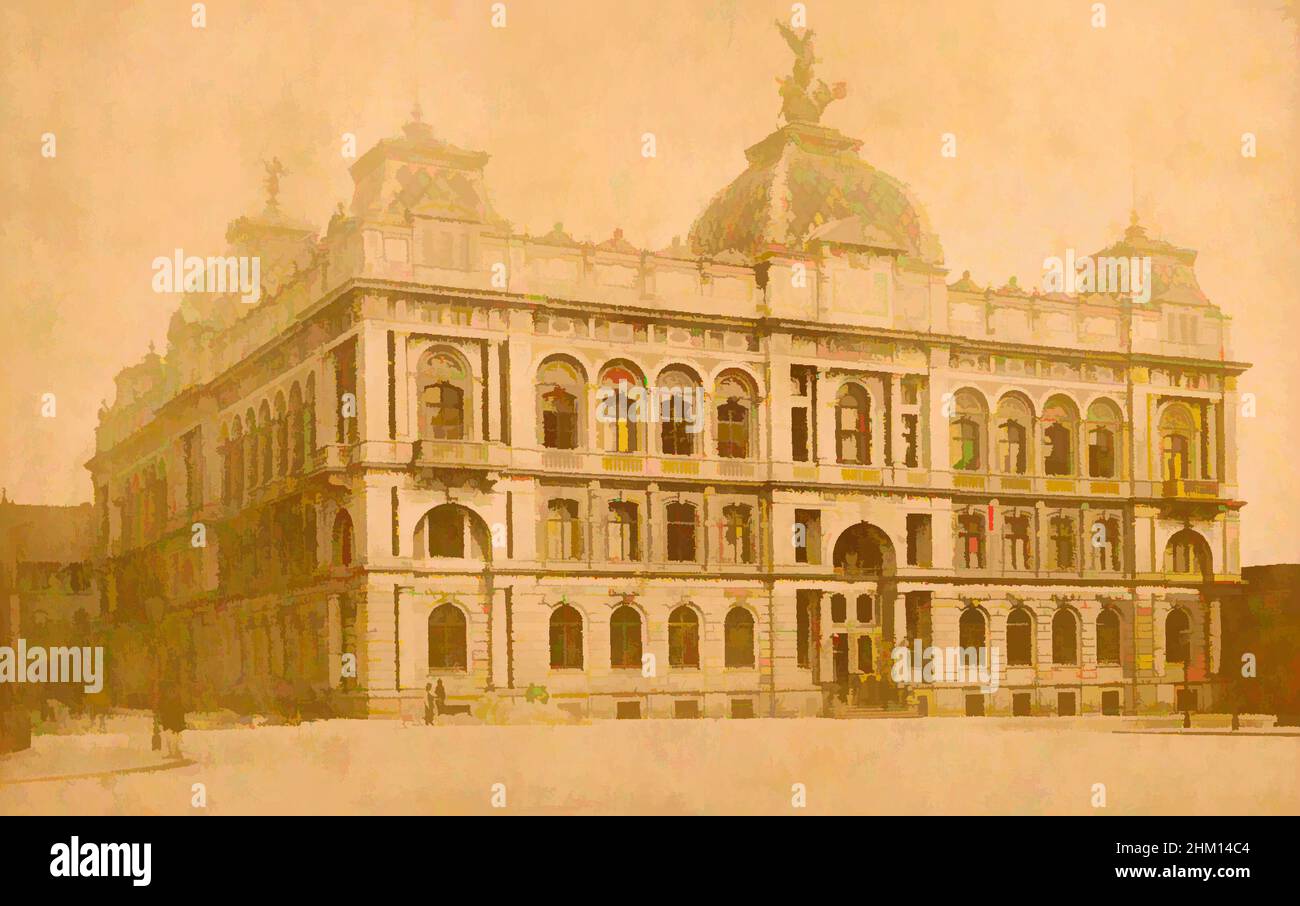 Kunst inspiriert vom Palast in einer Stadt, 1854 - 1885, Papier, Karton, Albumdruck, Höhe 67 mm × Breite 106 mm, Classic Works modernisiert von Artotop mit einem Schuss Modernität. Formen, Farbe und Wert, auffällige visuelle Wirkung auf Kunst. Emotionen durch Freiheit von Kunstwerken auf zeitgemäße Weise. Eine zeitlose Botschaft, die eine wild kreative neue Richtung verfolgt. Künstler, die sich dem digitalen Medium zuwenden und die Artotop NFT erschaffen Stockfoto