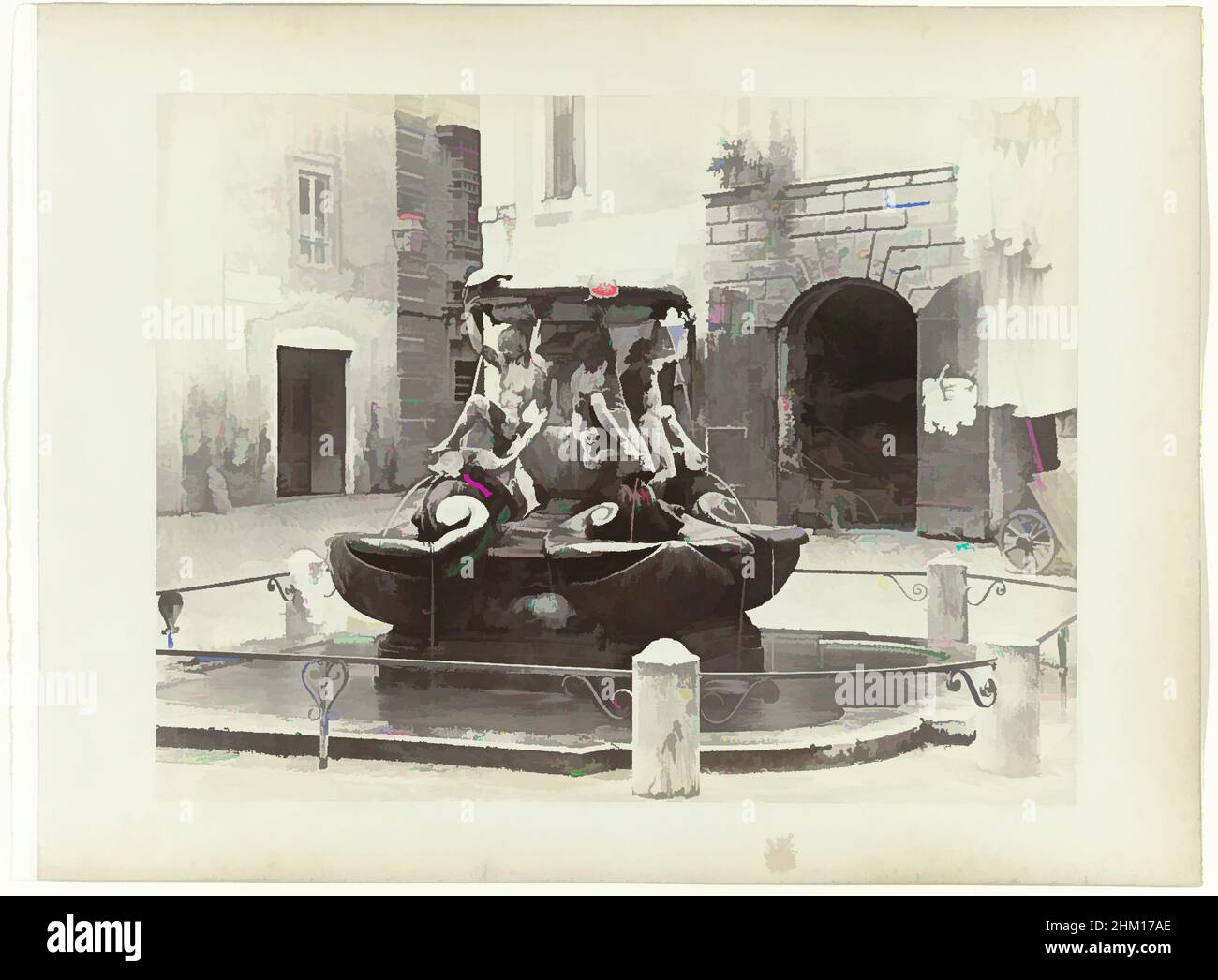 Kunst inspiriert von der Schildkrötenbrunnen auf der Piazza Mattei, Rom, Italien, Fontana delle Tartarughe, Rom, 1851 - 1900, Karton, Papier, Albumendruck, Höhe 335 mm × Breite 442 mmhöhe 270 mm × Breite 350 mm, Classic Works modernisiert von Artotop mit einem Schuss Moderne. Formen, Farbe und Wert, auffällige visuelle Wirkung auf Kunst. Emotionen durch Freiheit von Kunstwerken auf zeitgemäße Weise. Eine zeitlose Botschaft, die eine wild kreative neue Richtung verfolgt. Künstler, die sich dem digitalen Medium zuwenden und die Artotop NFT erschaffen Stockfoto