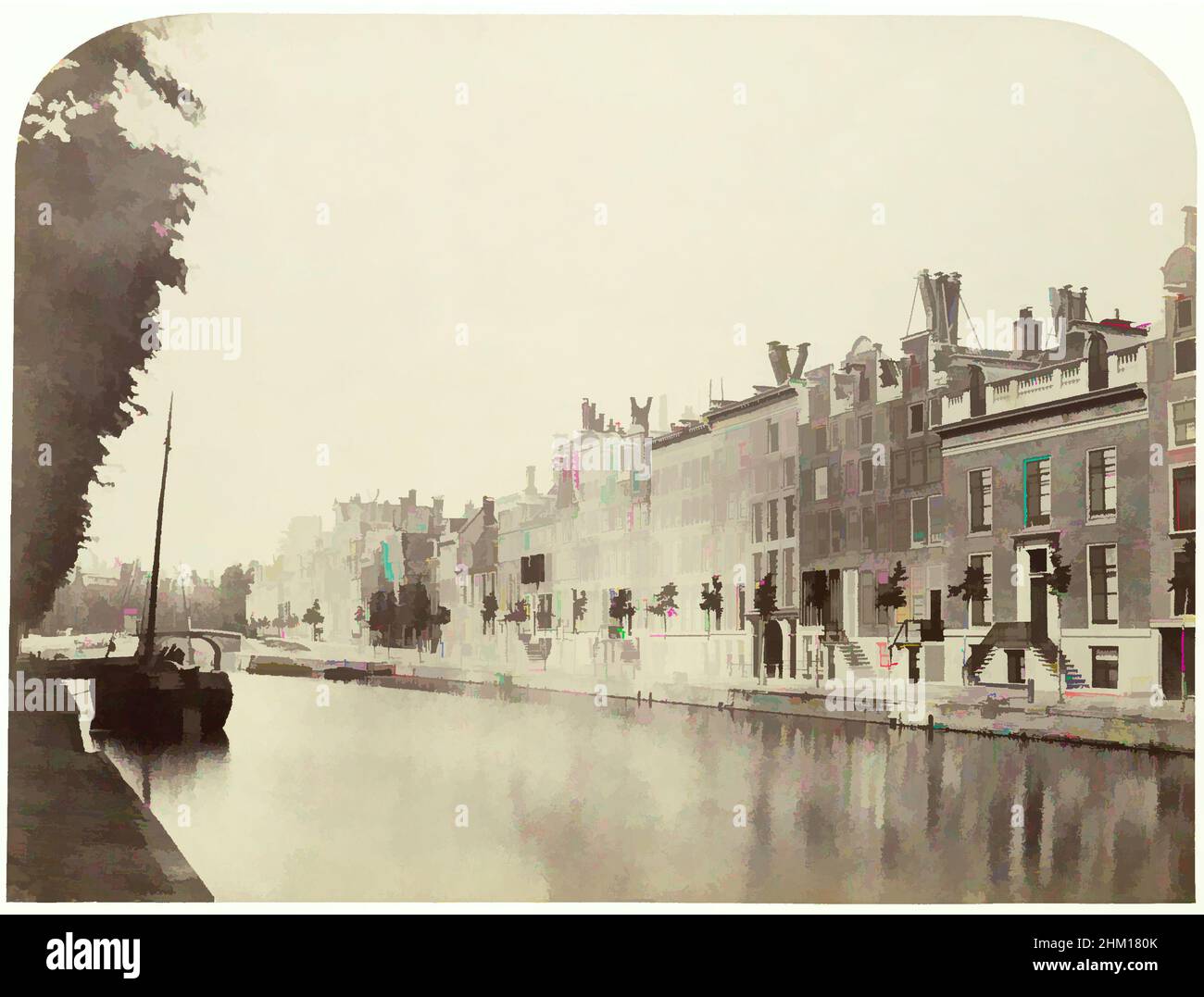 Art Inspired by View of Keizersgracht, View of the Keizersgracht in Amsterdam, Benjamin Brecknell Turner (zugeschrieben), Amsterdam, 17-May-1857 - 3-Jun-1857, Papier, Albumendruck, Höhe 281 mm × Breite 375 mm, Classic Works modernisiert von Artotop mit einem Schuss Modernität. Formen, Farbe und Wert, auffällige visuelle Wirkung auf Kunst. Emotionen durch Freiheit von Kunstwerken auf zeitgemäße Weise. Eine zeitlose Botschaft, die eine wild kreative neue Richtung verfolgt. Künstler, die sich dem digitalen Medium zuwenden und die Artotop NFT erschaffen Stockfoto