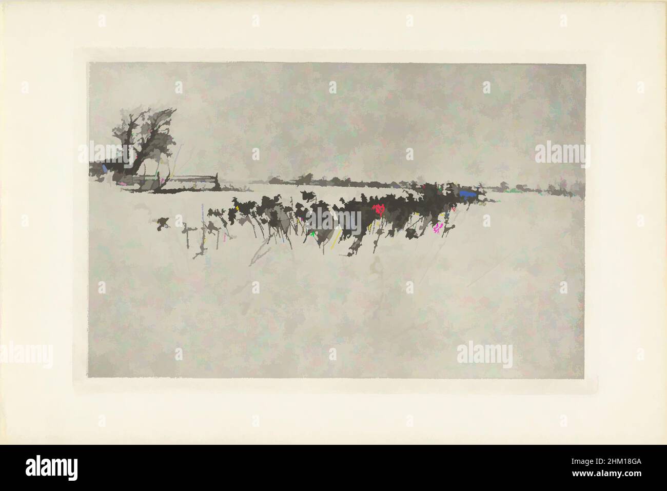 Kunst inspiriert von Snowy Landscape in Britain, The Snow Garden (Originaltitel), Marsh Leaves (Serientitel), Peter Henry Emerson (zugeschrieben), Großbritannien, 1890 - 1895, Papier, Höhe 179 mm × Breite 267 mm, Klassische Werke, die von Artotop mit einem Schuss Moderne modernisiert wurden. Formen, Farbe und Wert, auffällige visuelle Wirkung auf Kunst. Emotionen durch Freiheit von Kunstwerken auf zeitgemäße Weise. Eine zeitlose Botschaft, die eine wild kreative neue Richtung verfolgt. Künstler, die sich dem digitalen Medium zuwenden und die Artotop NFT erschaffen Stockfoto