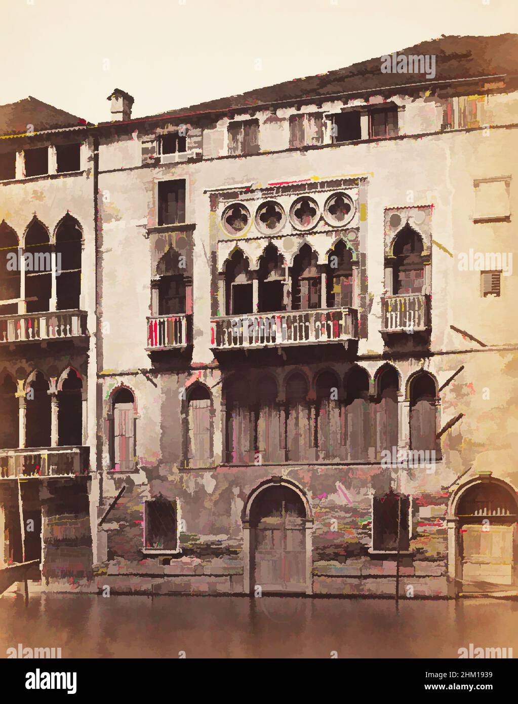 Kunst inspiriert von façade des Ca' Sagredo in Venedig, Italien, Palais Sagredo, Carlo Ponti, Venedig, c. 1854 - c. 1875, Karton, Papier, Albumendruck, Höhe 302 mm × Breite 441 mm, Classic Works modernisiert von Artotop mit einem Schuss Moderne. Formen, Farbe und Wert, auffällige visuelle Wirkung auf Kunst. Emotionen durch Freiheit von Kunstwerken auf zeitgemäße Weise. Eine zeitlose Botschaft, die eine wild kreative neue Richtung verfolgt. Künstler, die sich dem digitalen Medium zuwenden und die Artotop NFT erschaffen Stockfoto