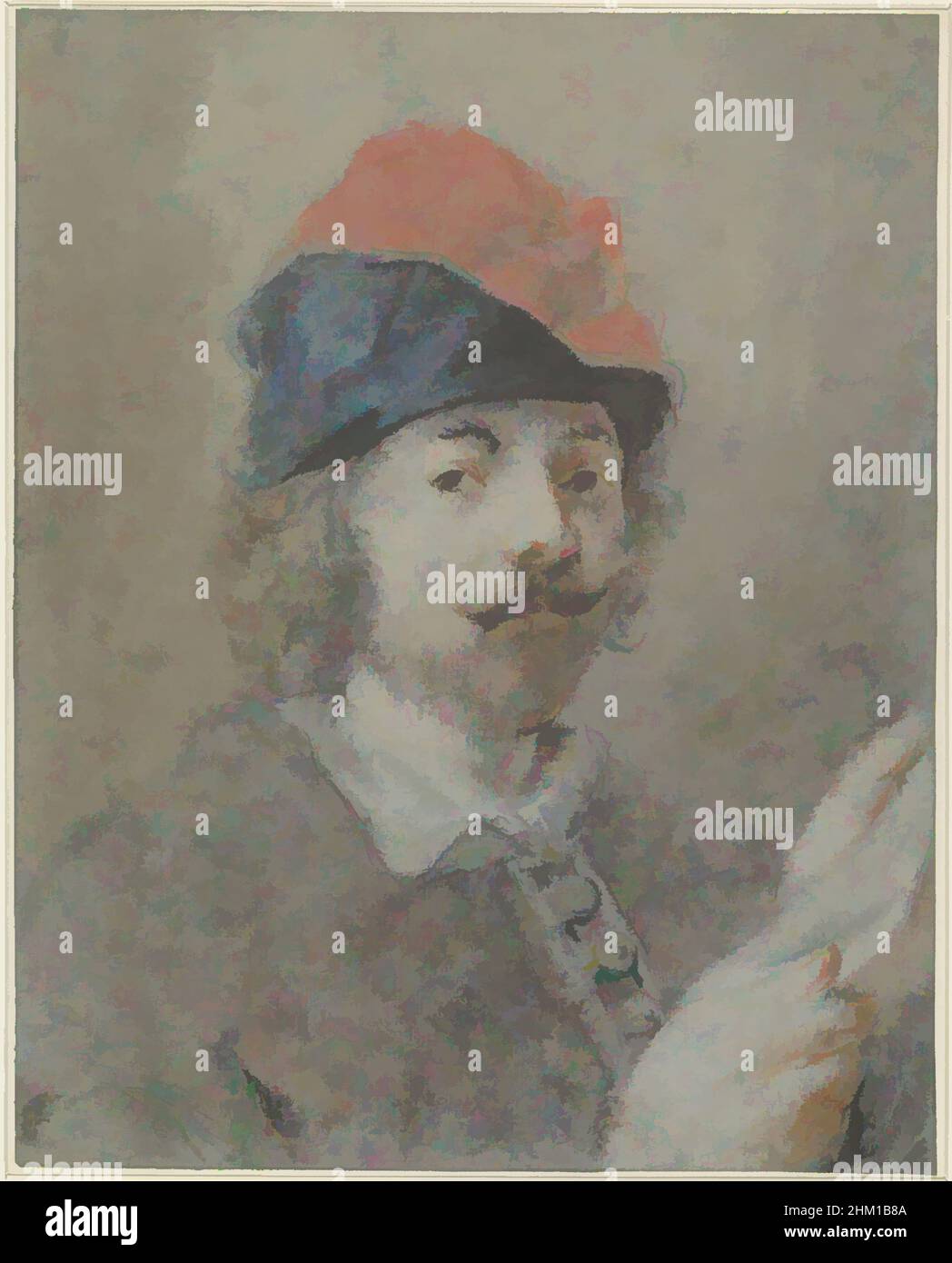 Kunst inspiriert vom Portrait von Jacob Jordaens, Zeichner: Martinus Schouman, nach: Jacob Jordaens (I), 1780 - 1848, Papier, Kreide, Höhe 270 mm × Breite 215 mm, Klassisches Werk, modernisiert von Artotop mit einem Schuss Moderne. Formen, Farbe und Wert, auffällige visuelle Wirkung auf Kunst. Emotionen durch Freiheit von Kunstwerken auf zeitgemäße Weise. Eine zeitlose Botschaft, die eine wild kreative neue Richtung verfolgt. Künstler, die sich dem digitalen Medium zuwenden und die Artotop NFT erschaffen Stockfoto