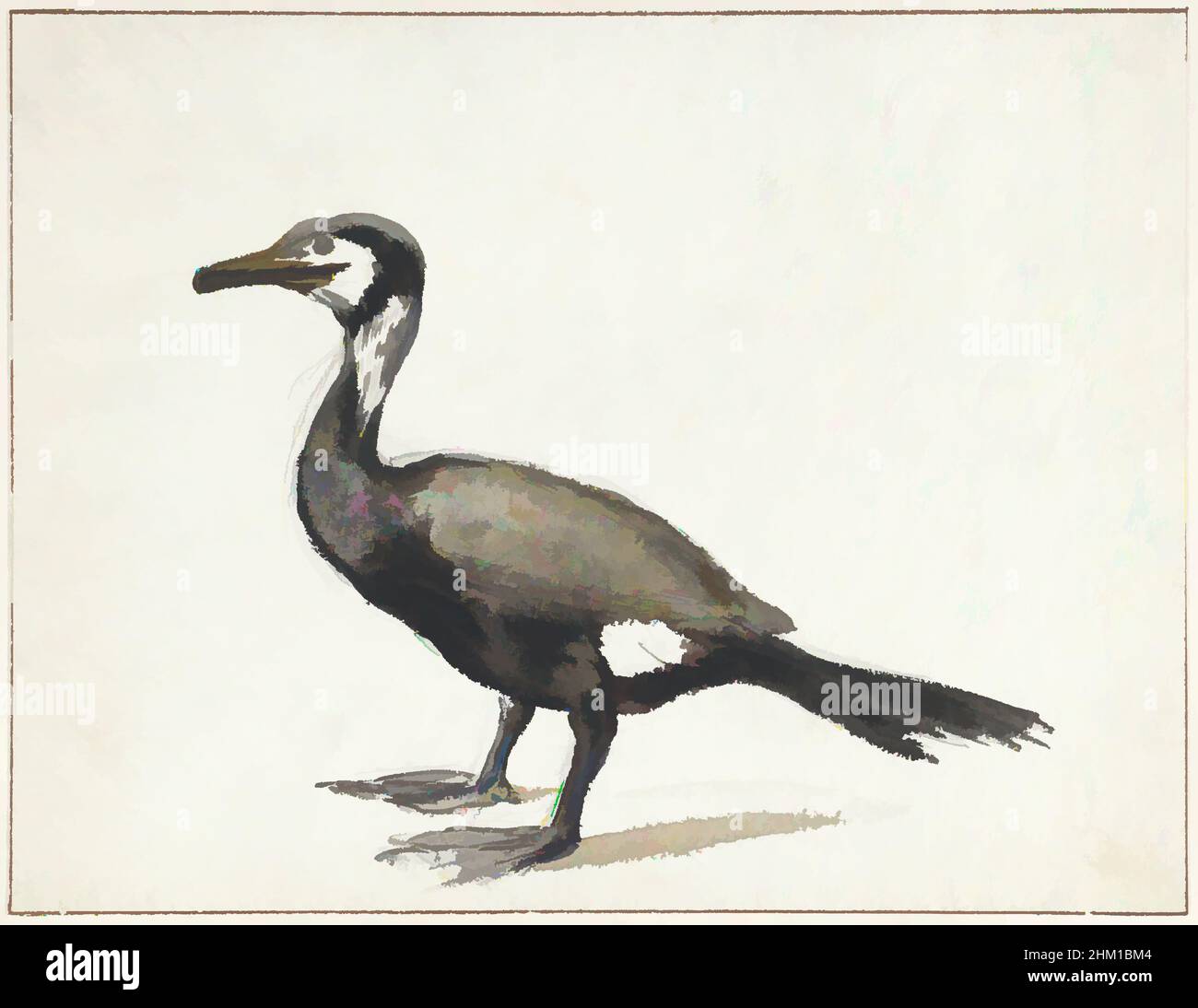 Von Cormorant inspirierte Kunst, Zeichner: Willem Roelofs (I), 1832 - 1897, Papier, Bleistift, Pinsel, Höhe 226 mm × Breite 294 mm, Classic Works modernisiert von Artotop mit einem Schuss Modernität. Formen, Farbe und Wert, auffällige visuelle Wirkung auf Kunst. Emotionen durch Freiheit von Kunstwerken auf zeitgemäße Weise. Eine zeitlose Botschaft, die eine wild kreative neue Richtung verfolgt. Künstler, die sich dem digitalen Medium zuwenden und die Artotop NFT erschaffen Stockfoto