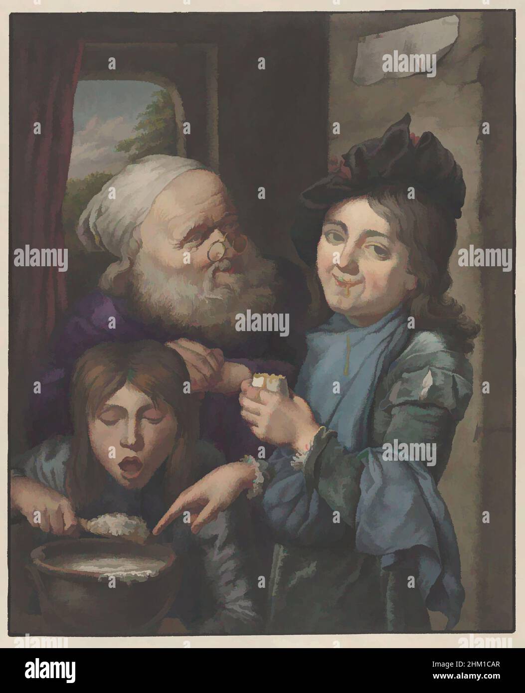 Kunst, inspiriert von jedem, Zeichner: Louis Henri de Fontenay, nach: Godfried Schalcken, 1810 - 1852, Papier, Aquarell (Farbe), Pinsel, Höhe 382 mm × Breite 311 mm, Classic Works modernisiert von Artotop mit einem Schuss Modernität. Formen, Farbe und Wert, auffällige visuelle Wirkung auf Kunst. Emotionen durch Freiheit von Kunstwerken auf zeitgemäße Weise. Eine zeitlose Botschaft, die eine wild kreative neue Richtung verfolgt. Künstler, die sich dem digitalen Medium zuwenden und die Artotop NFT erschaffen Stockfoto