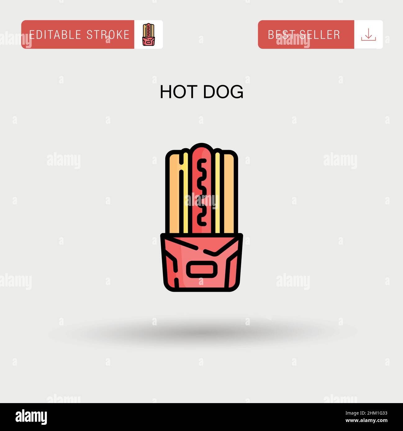 Einfaches Vektor-Symbol für Hot-Dog-Symbole. Stock Vektor