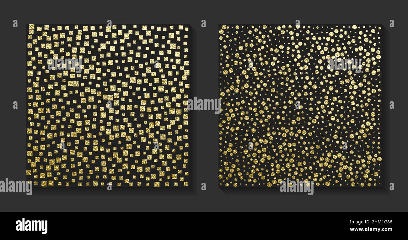 Golden Luxus Hintergründe Set. Vintage-Vektorgrafik. Stock Vektor