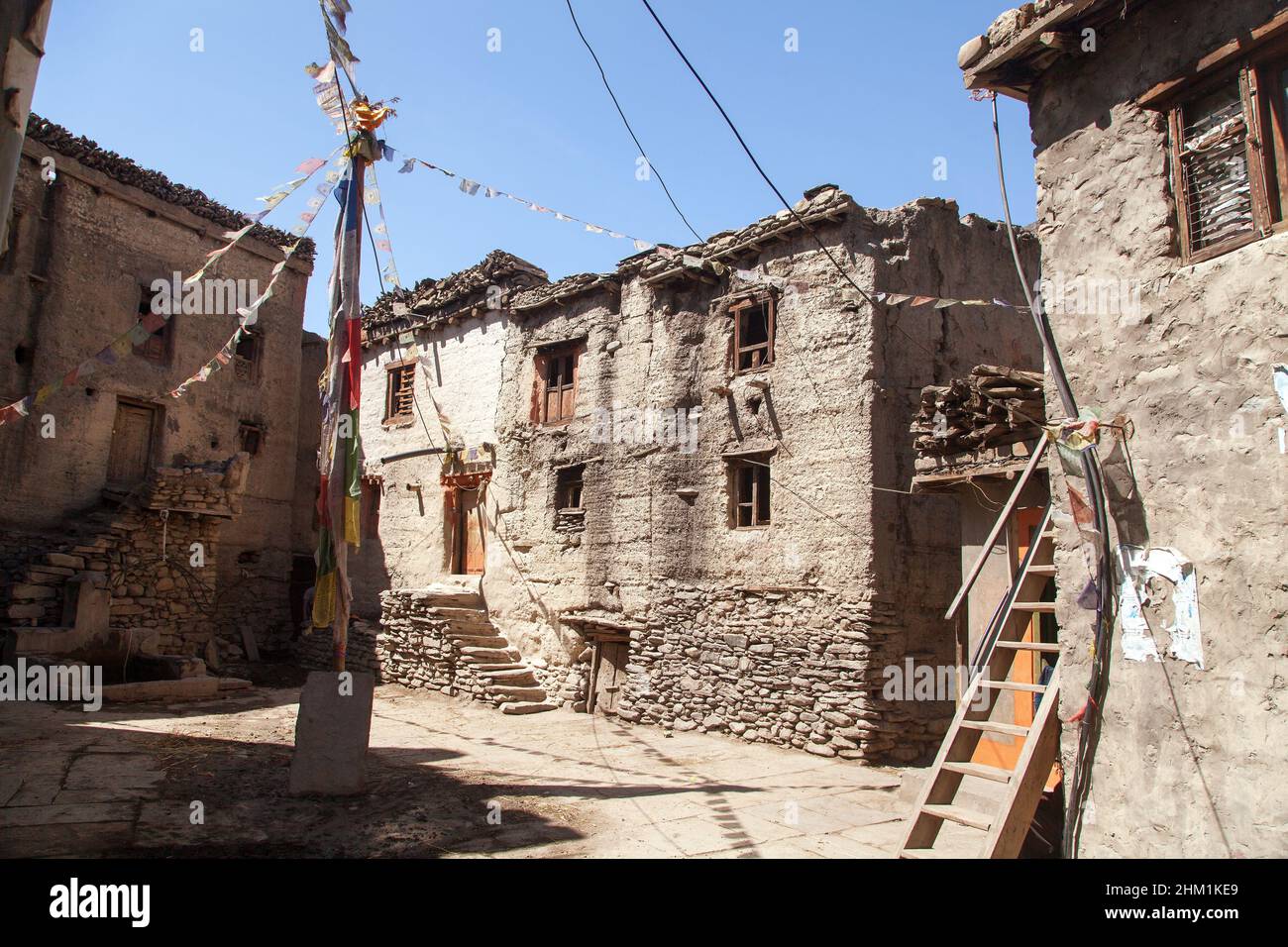 Kagbeni, schönes Dorf im unteren Mustang Bereich, rund Annapurna Circuit Trekking Trail, Nepal Stockfoto