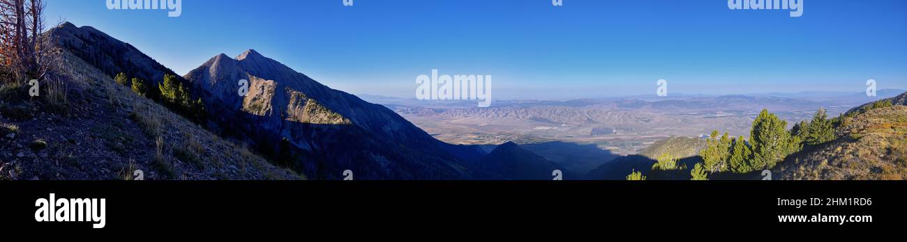 Mount Nebo Wilderness Peak 11.933 Meter, Herbstpanorama Wandern, höchster Gipfel in der Wasatch Range von Utah, Uinta National Forest, USA Stockfoto