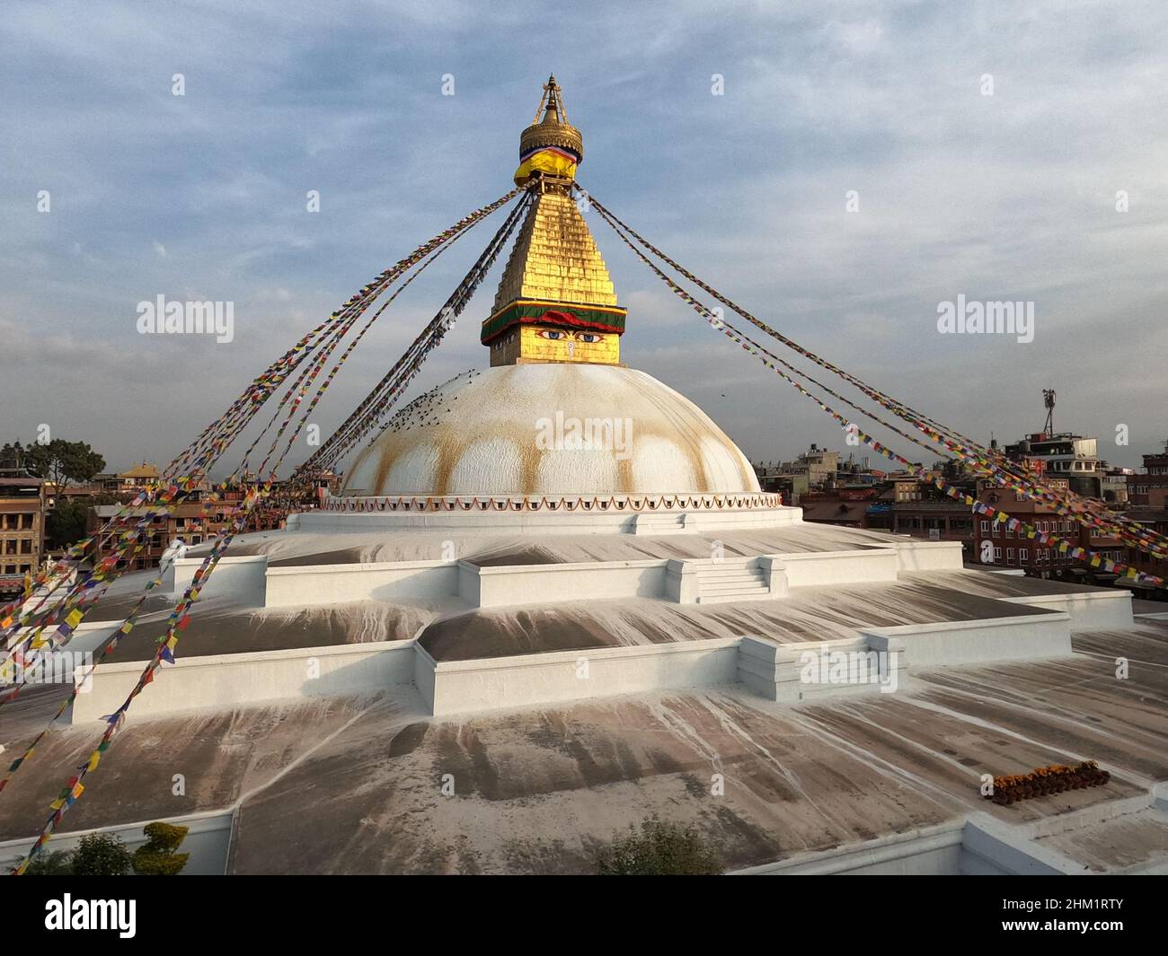 Boudha Stupa, Kathmandu, Nepal. Boudhanath Stupa. Boudhanath, auch Boudha genannt, ist eine Stupa in Kathmandu, Nepal. Stockfoto