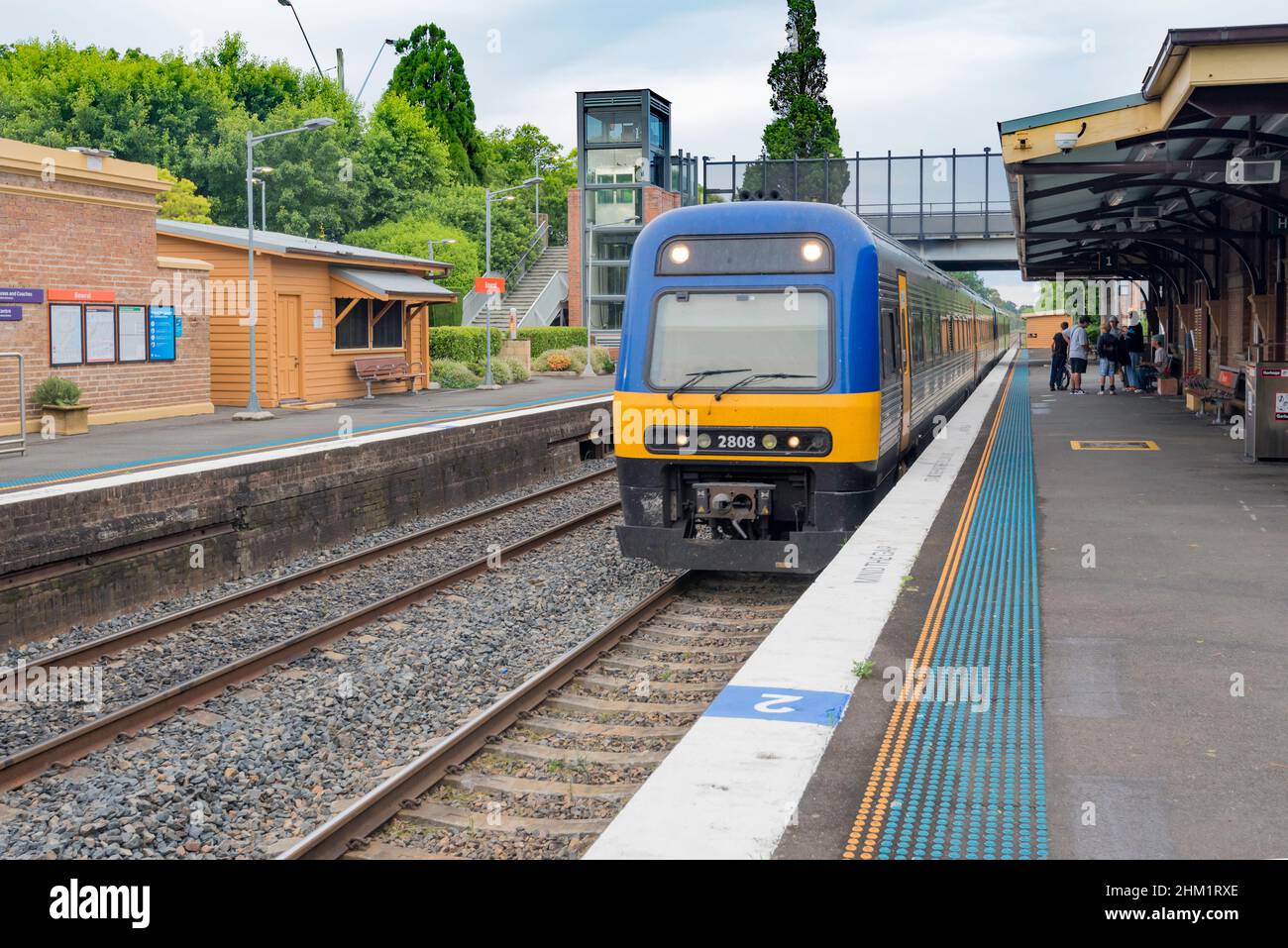 Vier auto Bemühen Klasse Diesel schienenwagen am historischen ländlichen Bowral Bahnhof im Südlichen Hochland von New South Wales, Australien Stockfoto