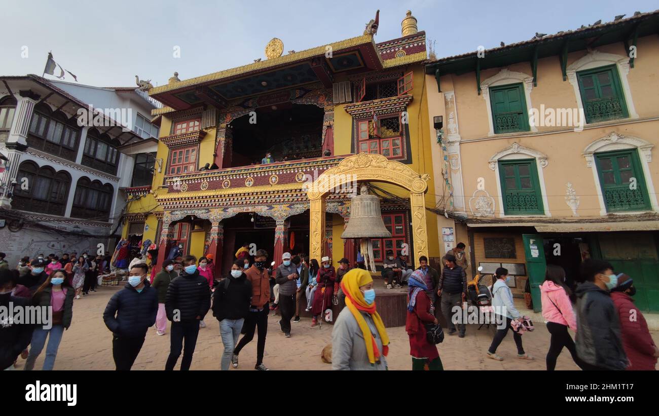 Boudha Stupa, Kathmandu, Nepal. Boudhanath Stupa. Boudhanath, auch Boudha genannt, ist eine Stupa in Kathmandu, Nepal. Stockfoto