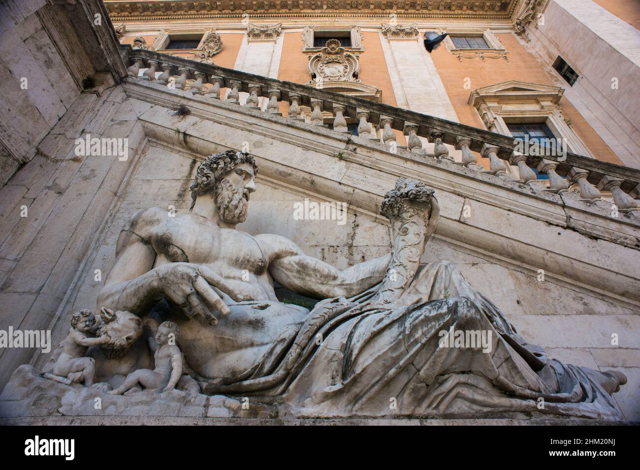 Rom, Italien 15/10/2015: Tiber-Statue, Campidoglio-Platz. ©Andrea Sabbadini Stockfoto