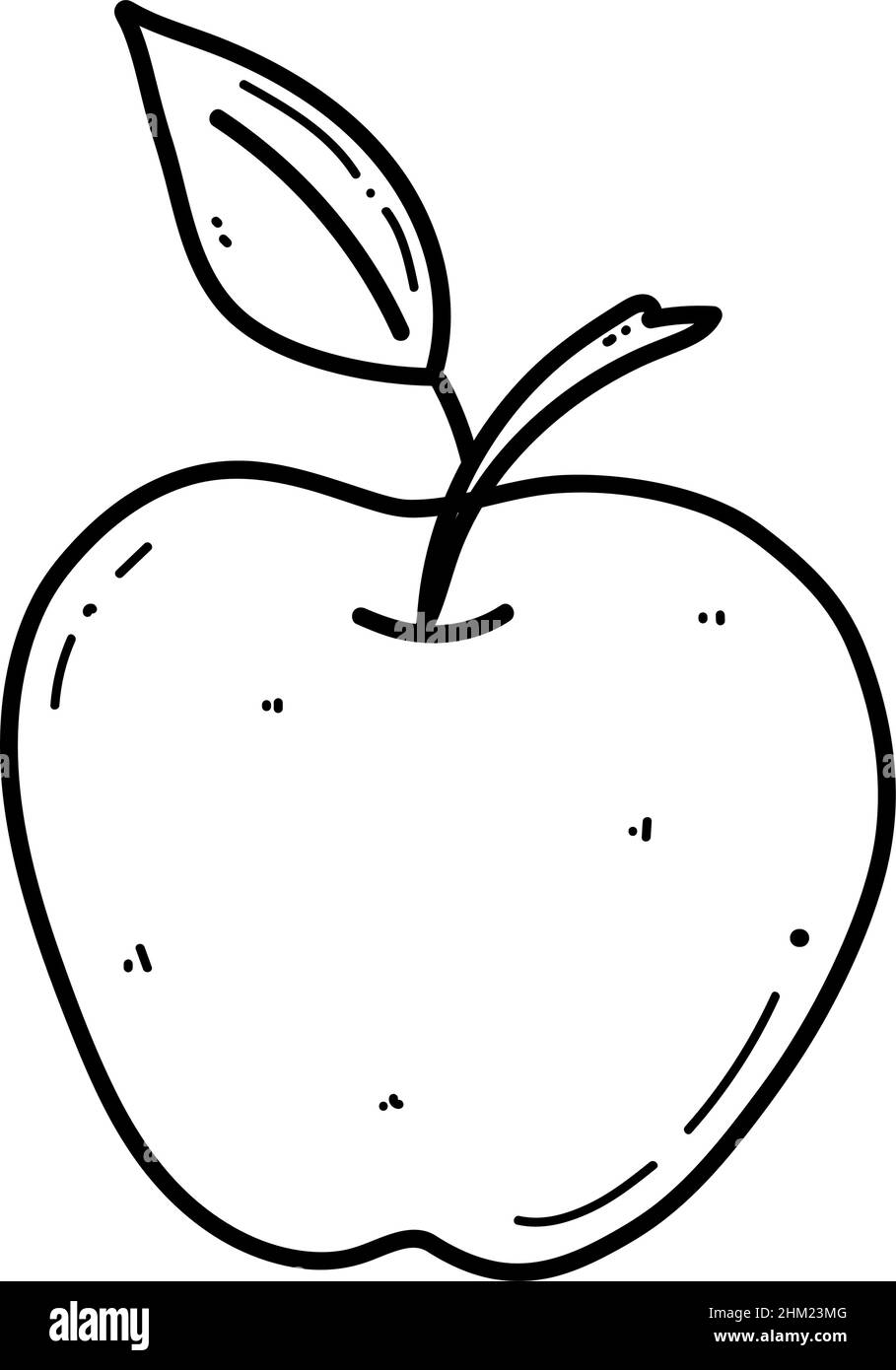 Vektor Apfel Doodle Illustration. Obst-Illustration für Bauernmarkt-Menü. Gesundes Lebensmitteldesign Stock Vektor