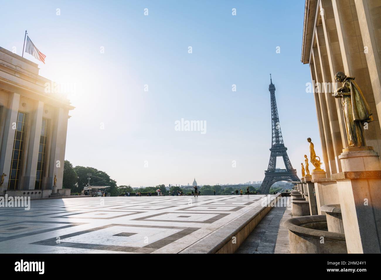 Eiffelturm, Paris. Blick über den Eiffelturm vom Trocadero-Platz (Place du Trocadero). Paris, Frankreich Stockfoto