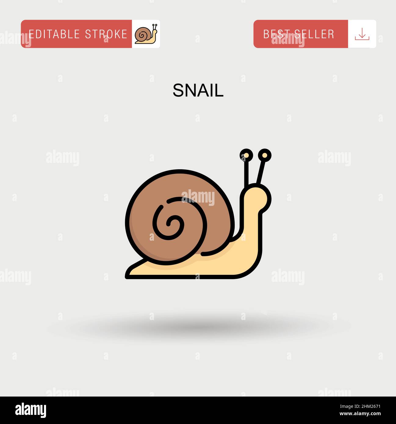 Einfaches Vektorsymbol Schnecke. Stock Vektor