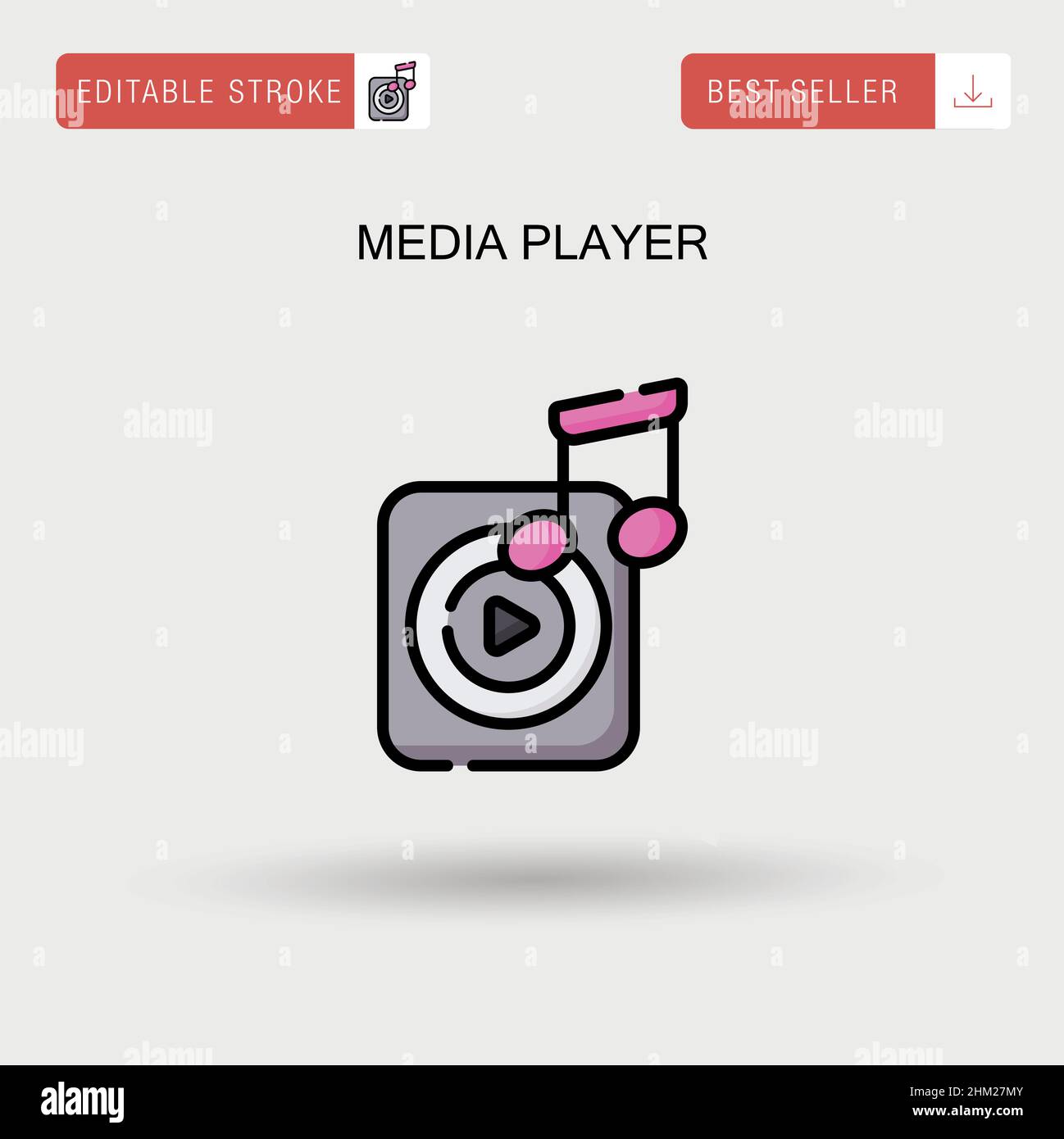 Einfaches Vektorsymbol für Media Player. Stock Vektor