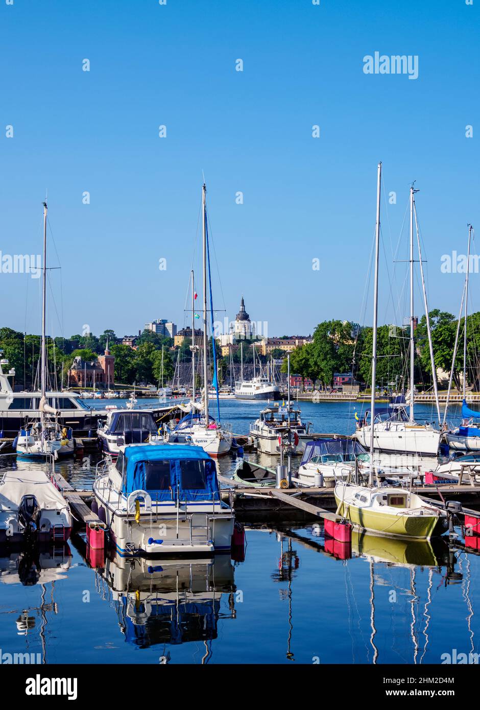 Wasahamnen Marina, Stockholm, Provinz Stockholm, Schweden Stockfoto