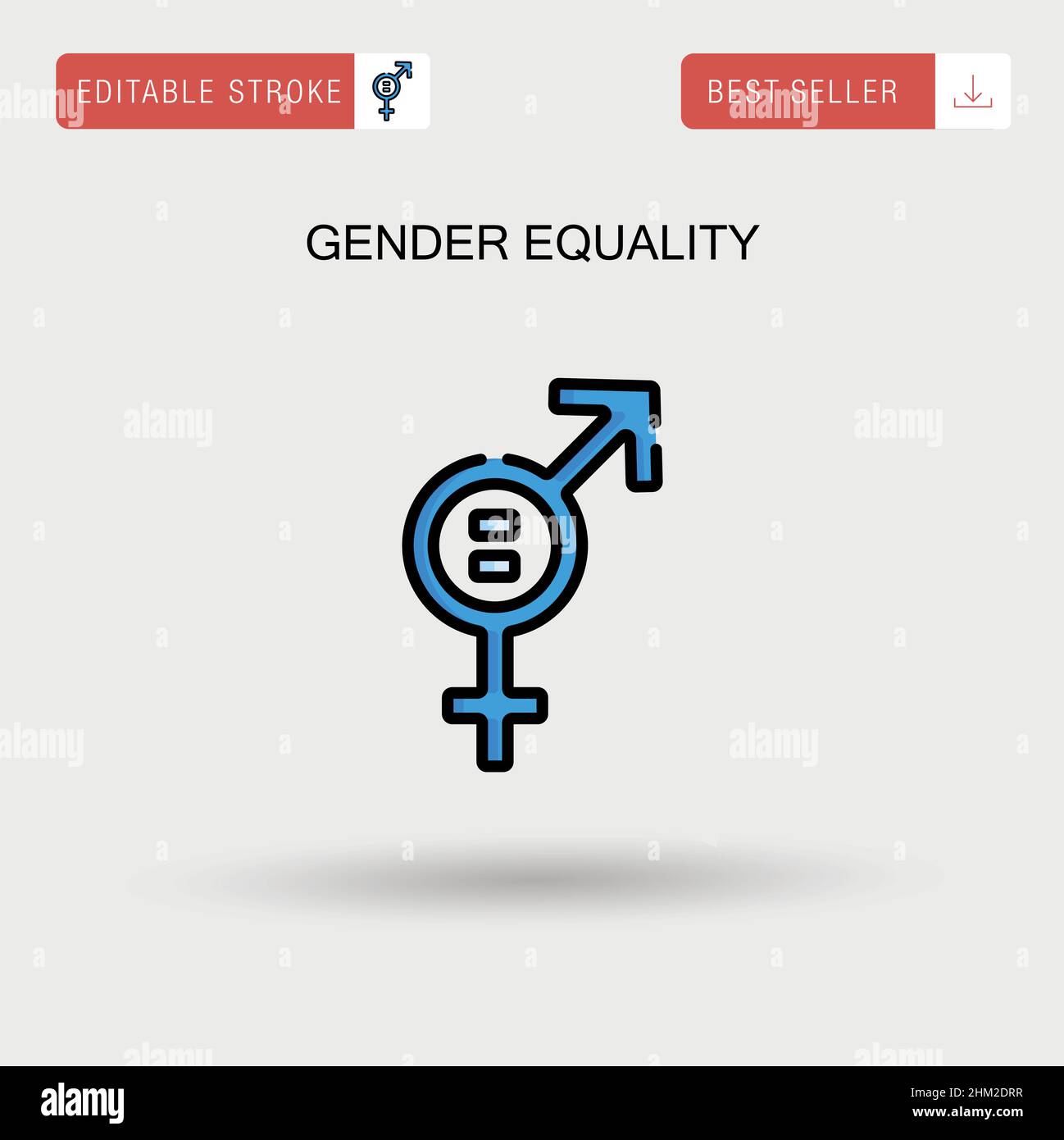 Einfaches Vektor-Symbol für Gleichberechtigung der Geschlechter. Stock Vektor