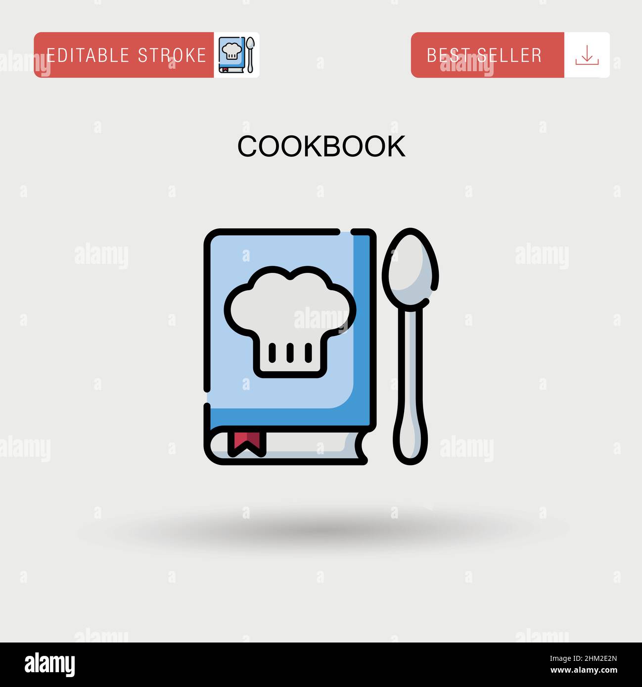 Einfaches Vektorsymbol für Kochbücher. Stock Vektor
