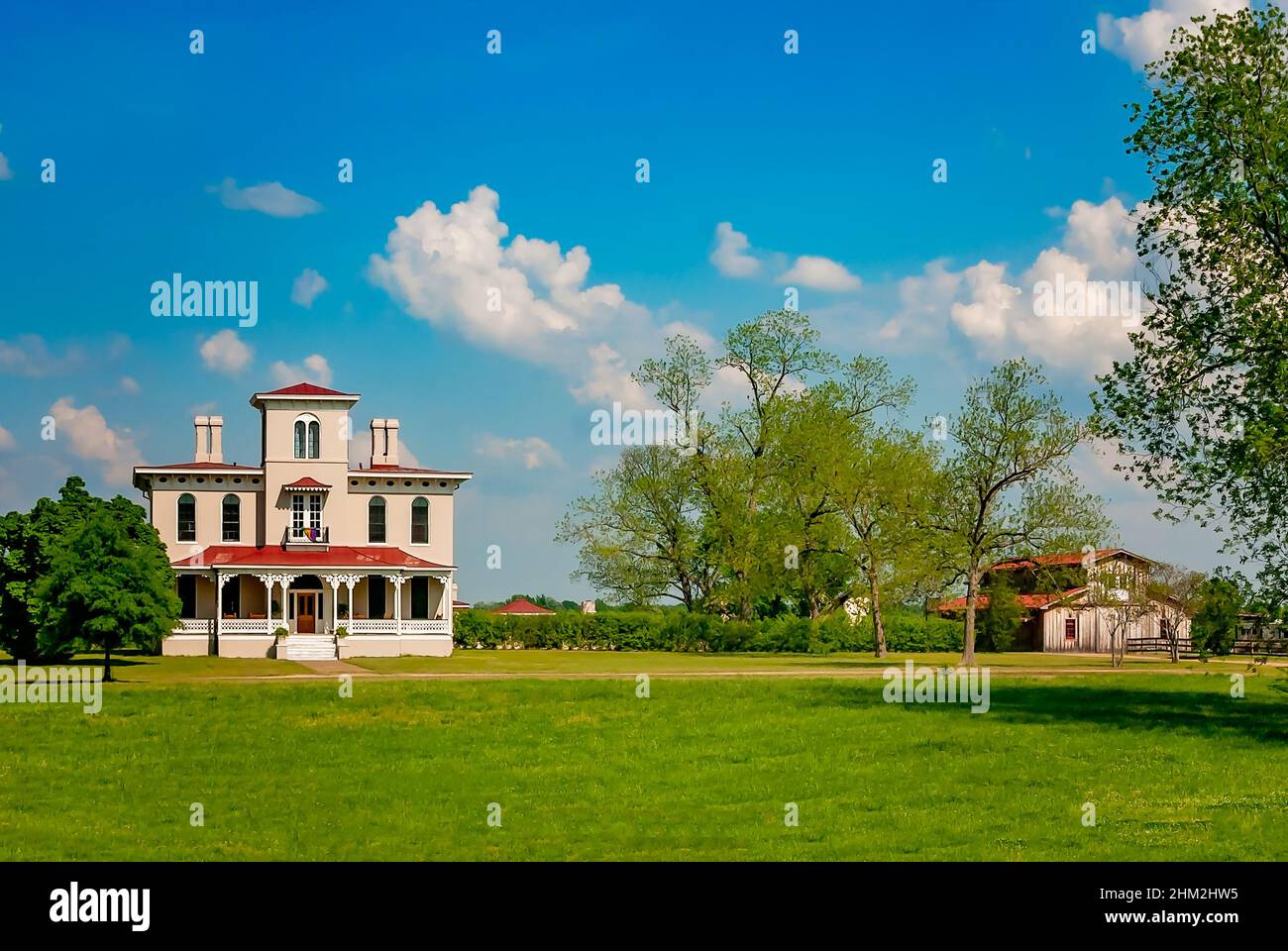 Das Rosedale Mansion ist am 17. April 2010 in Columbus, Mississippi, abgebildet. Das Haus aus dem Jahr 1855 ist im National Register of Historic Places aufgeführt. Stockfoto