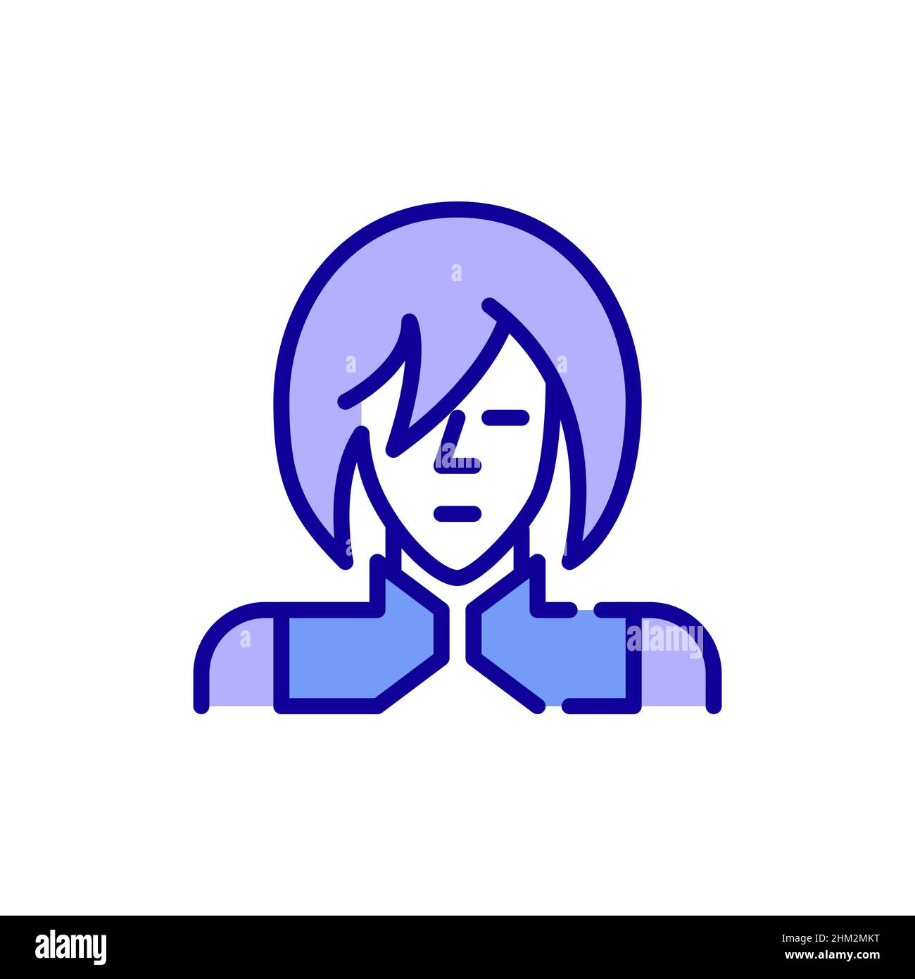 Niedlicher Anime Cosplay Junge. Pixel-perfektes, bearbeitbares Avatar-Symbol für Konturfarbe Stock Vektor Niedlicher Anime Cosplay Junge. Pixel-perfektes, bearbeitbares Avatar-Symbol für Konturfarbe Stock Vektor