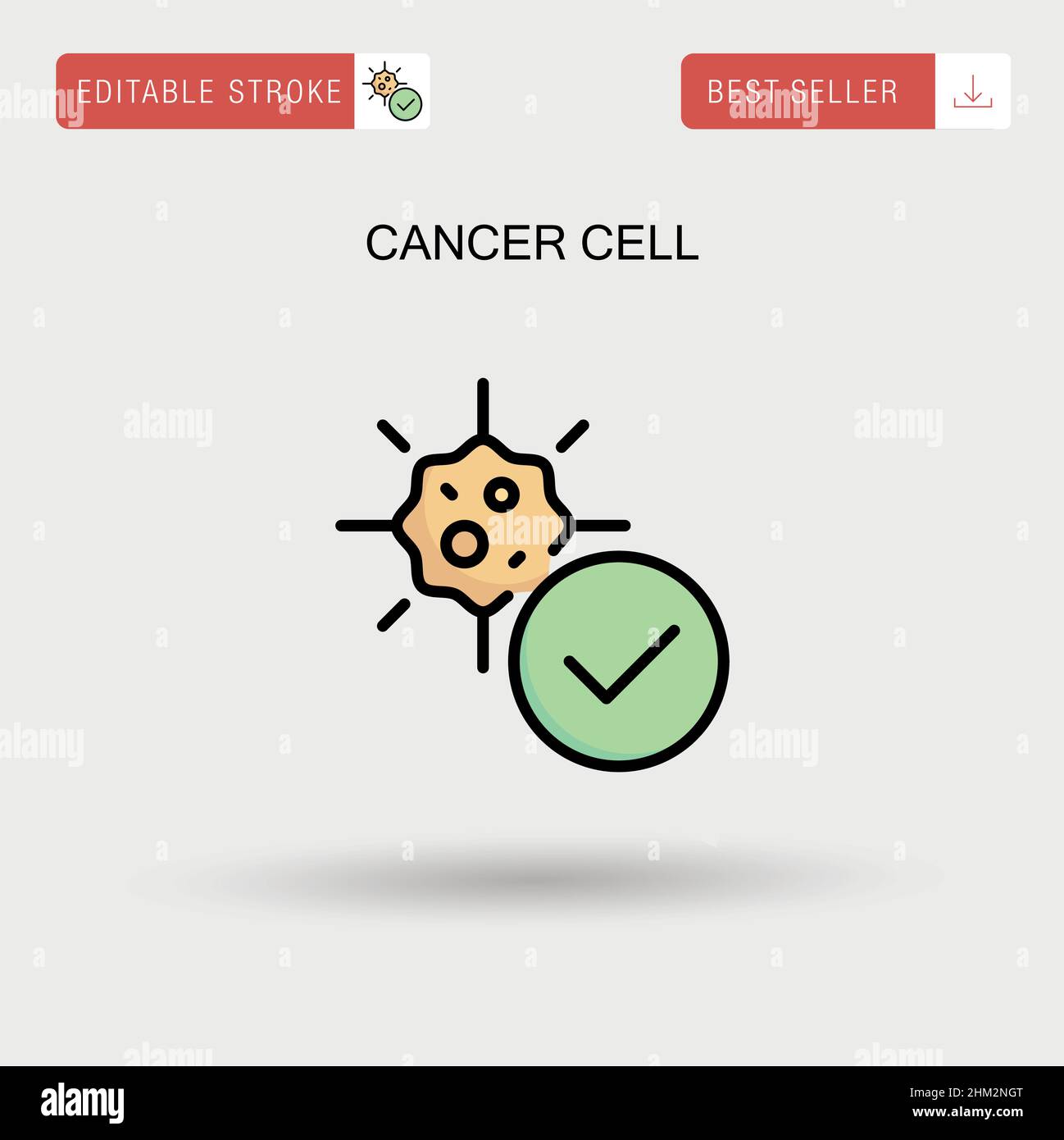 Einfaches Vektorsymbol für Krebszellen. Stock Vektor