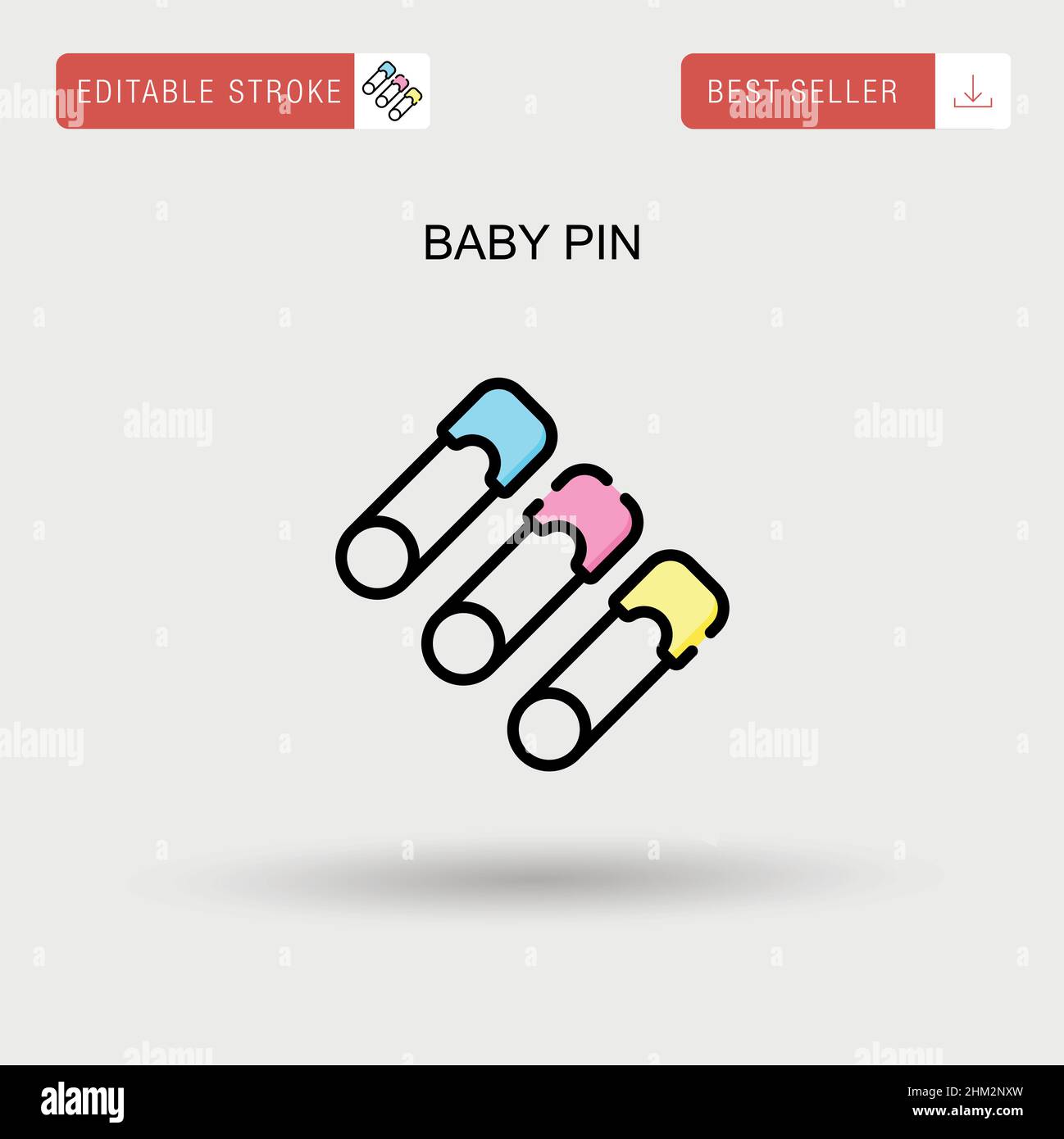 Baby Pin einfaches Vektor-Symbol. Stock Vektor