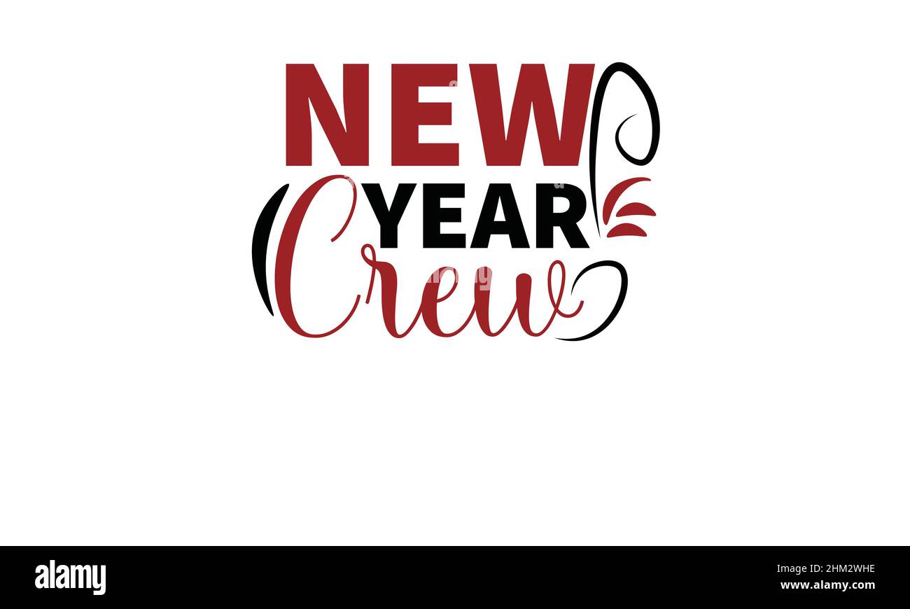 Neues Jahr Crew Neujahr t Shirt Monogramm Text Vektor Vorlage Stock Vektor