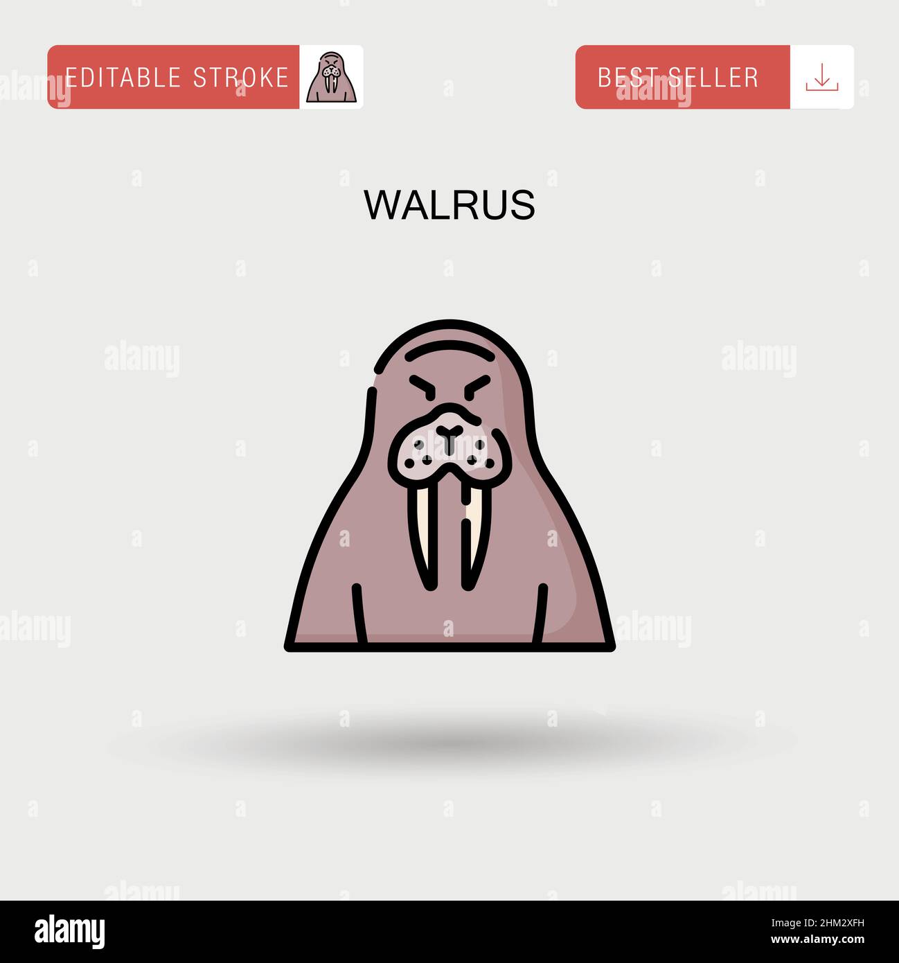 Walrus einfaches Vektor-Symbol. Stock Vektor