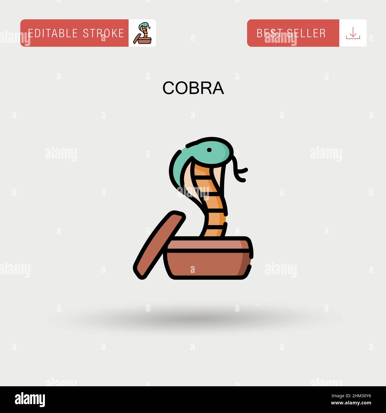 Einfaches Vektor-Symbol für Cobra. Stock Vektor