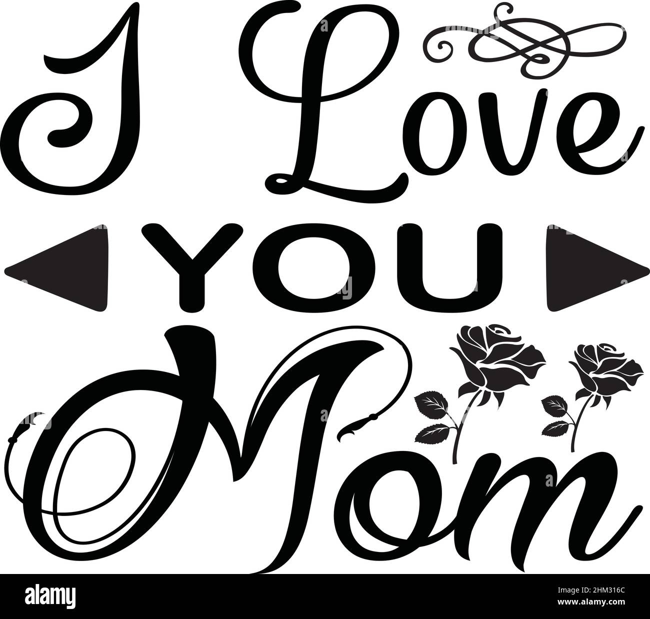 ich liebe dich Mama valentinstag t Shirt Monogramm Text Vektor Vorlage Stock Vektor