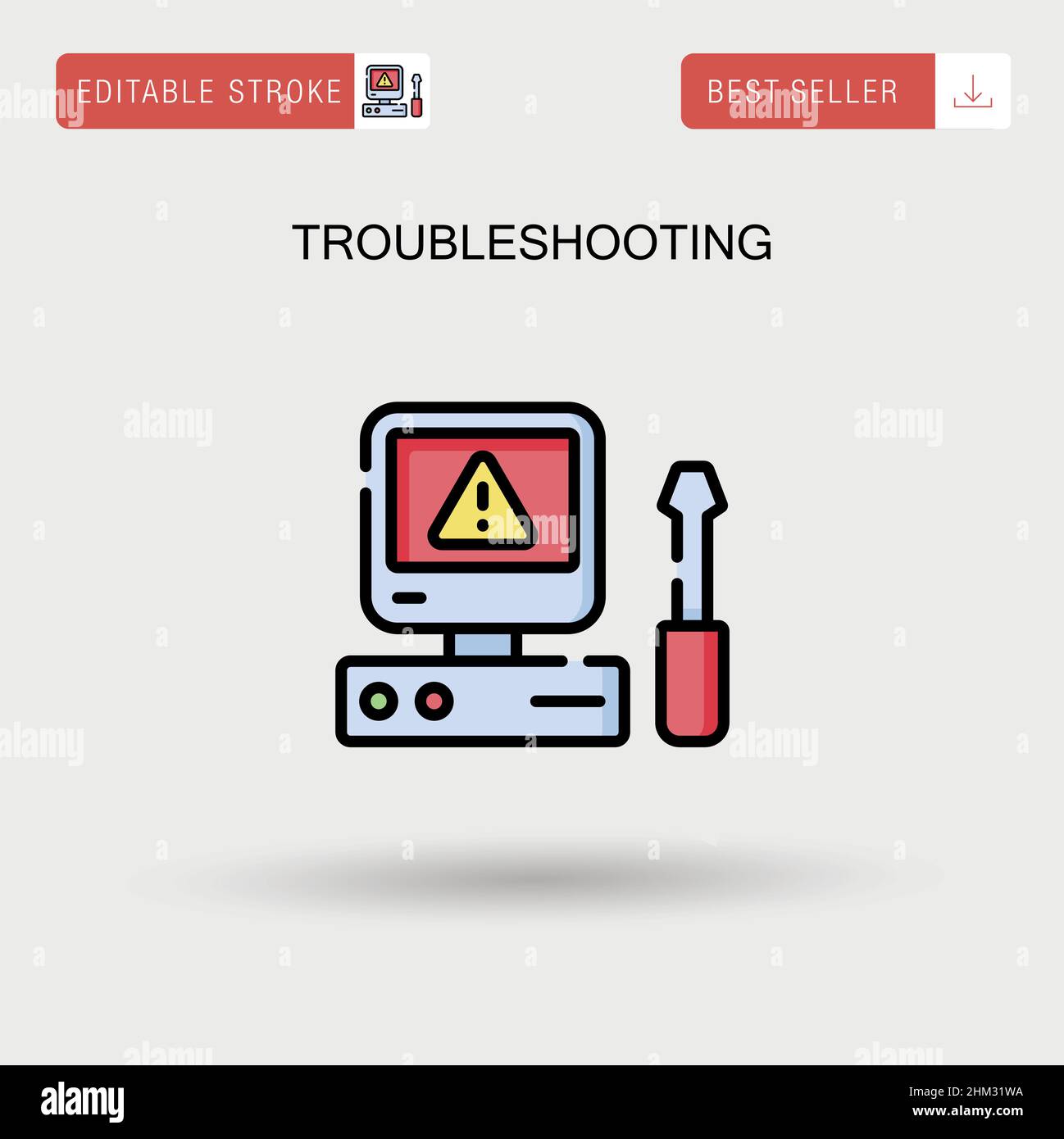 Fehlerbehebung einfaches Vektorsymbol. Stock Vektor