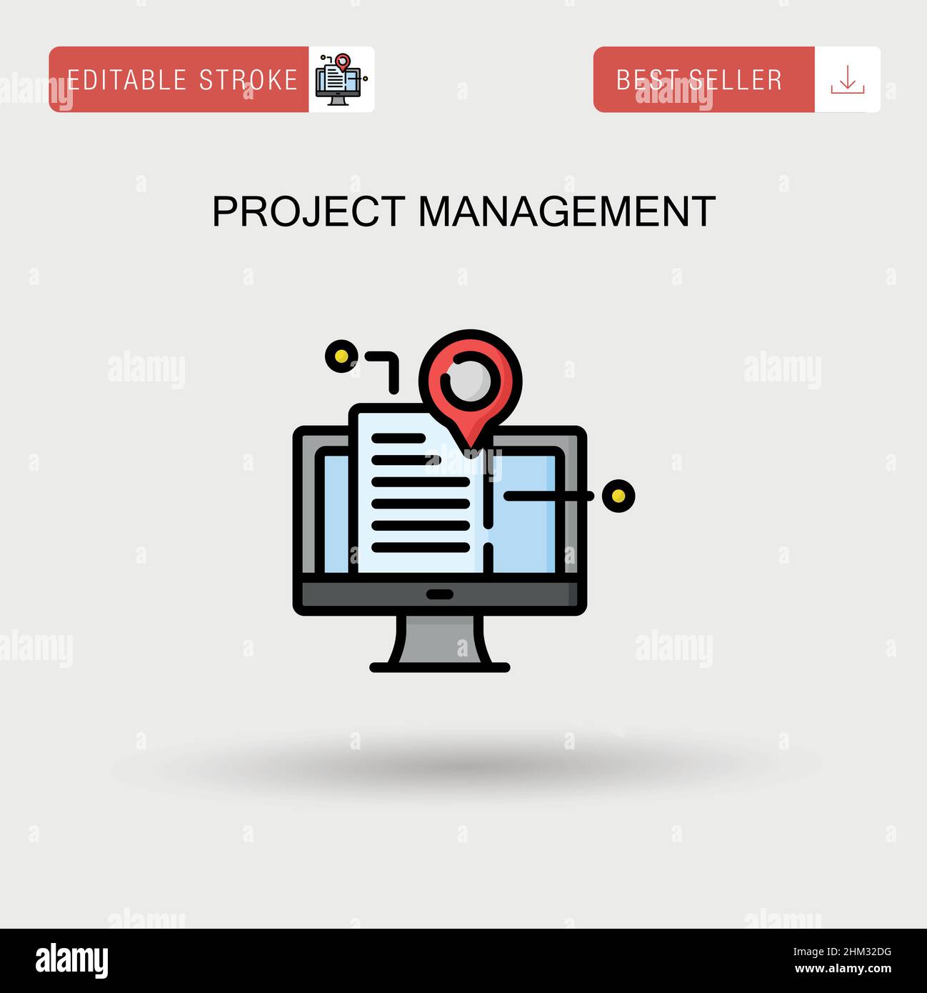 Einfaches Vektorsymbol für Projektmanagement. Stock Vektor