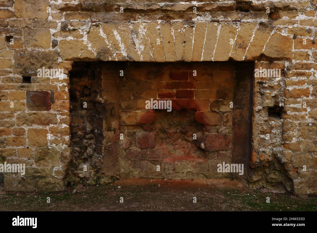 Kamin, Bolsover Castle, Bolsover, Derbyshire, England, Großbritannien Stockfoto