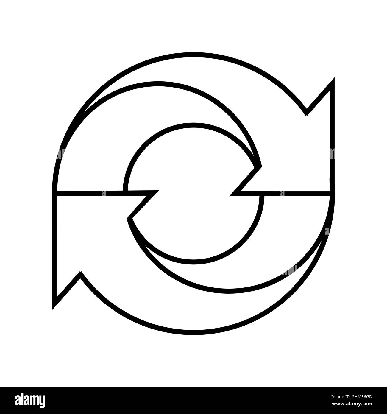 Abstraktes Vektorsymbol auf Weiß, isolierte Illustrationen für Grafik- und Webdesign. Perfekte schwarze Piktogrammdarstellung auf weißem Hintergrund. Stock Vektor