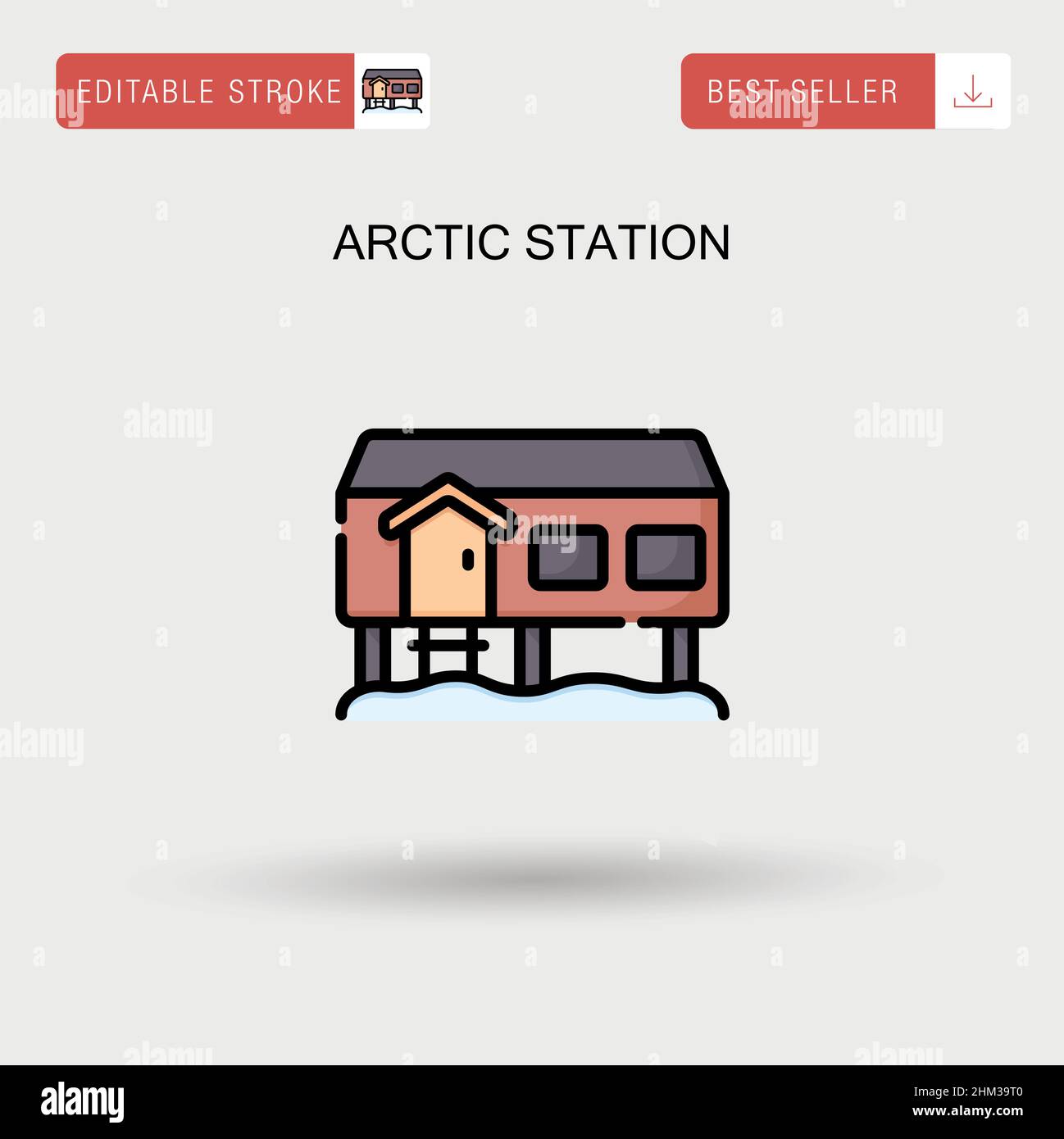 Einfaches Vektorsymbol der Arctic Station. Stock Vektor