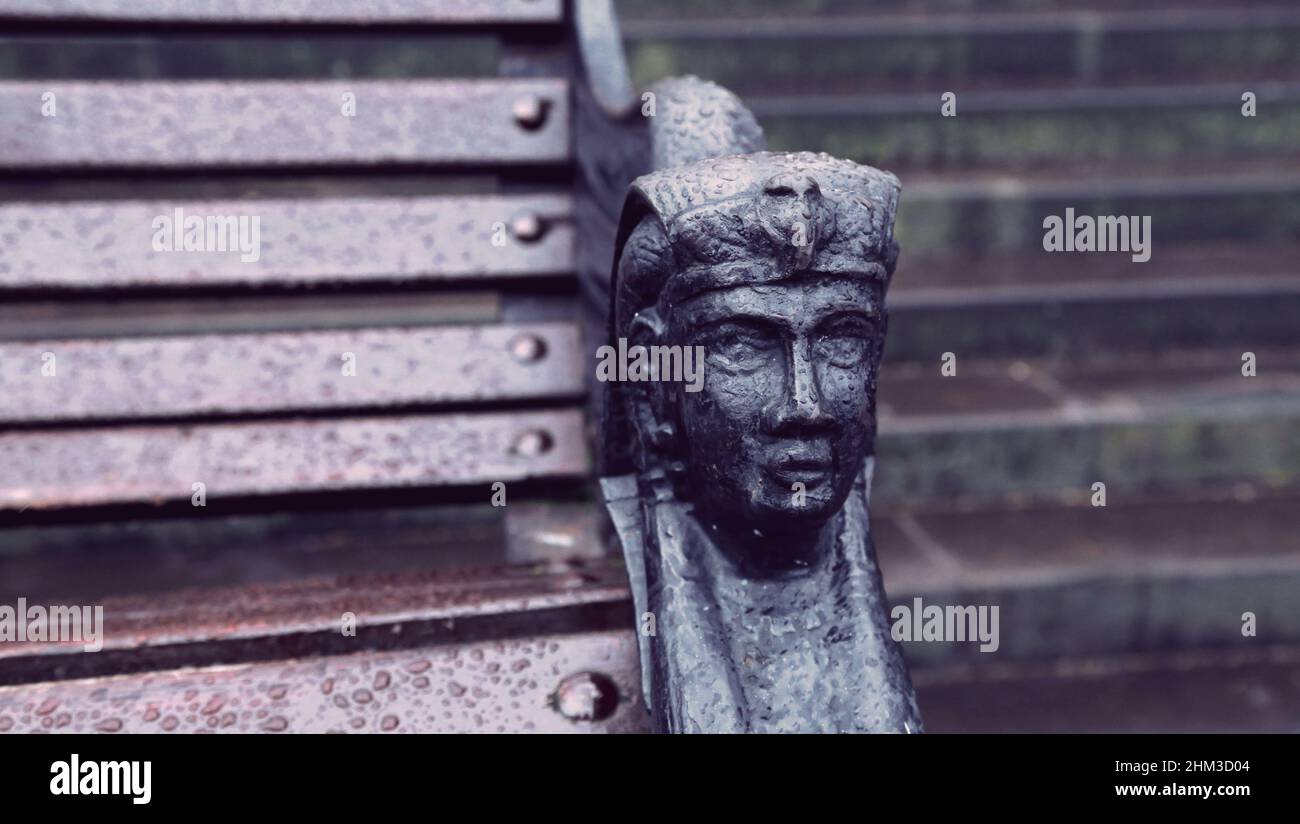 Bench Head, Themse Waterfront. London, England, Reisefotografie Stockfoto