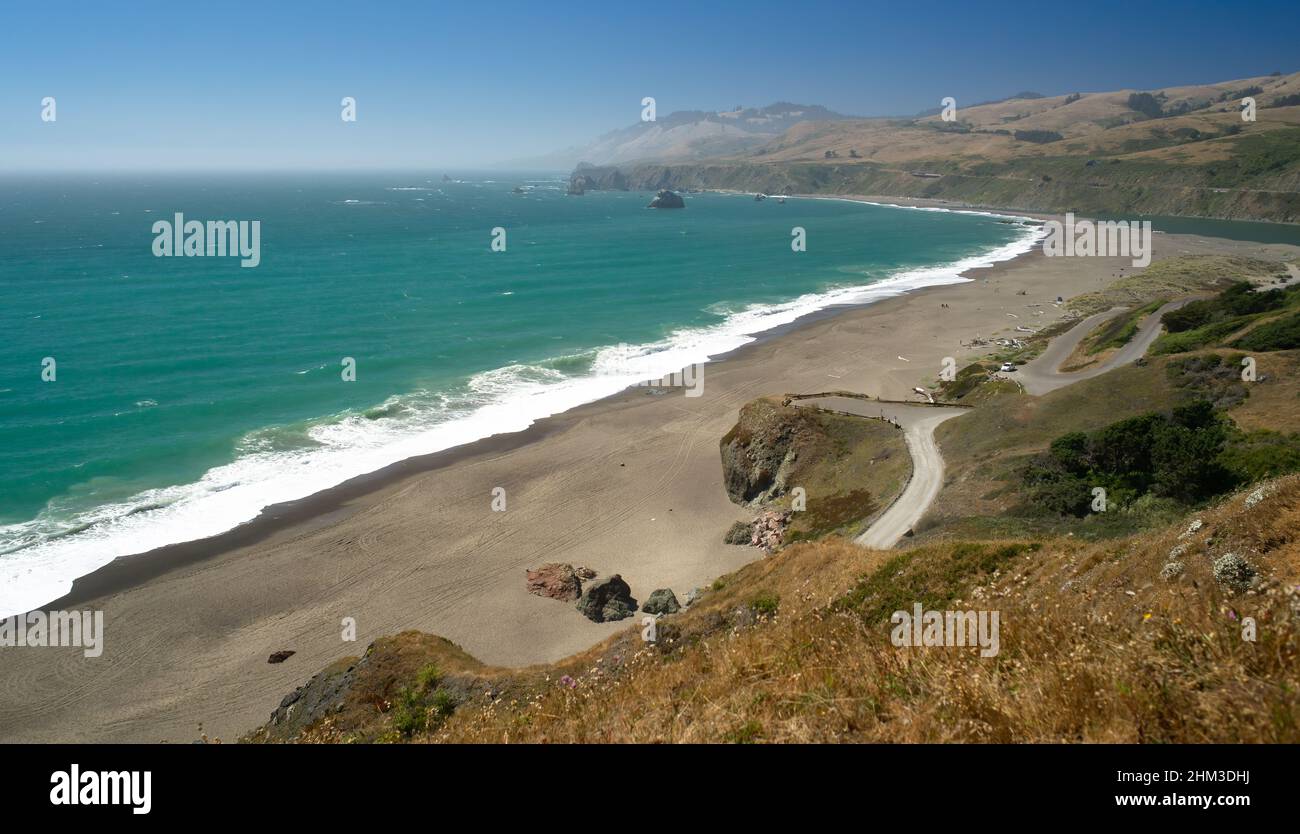 Russian River Meeresschutzgebiet und pazifischen Ozean im sonoma Coast State Park in Kalifornien Stockfoto