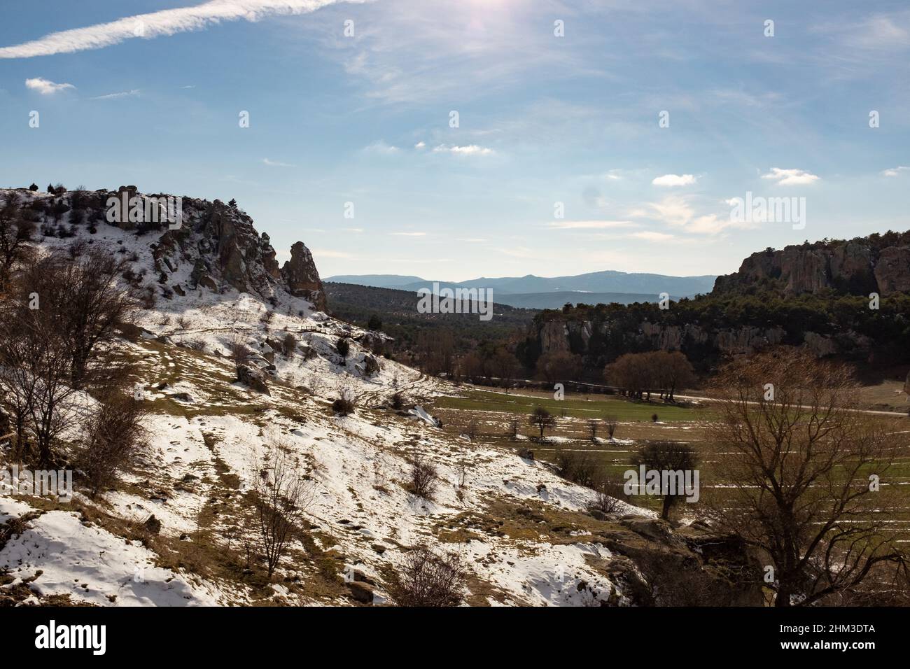 Ihsaniye, Afyon, Türkei - März 12 2021: Phrygisches Tal, Midas-Denkmal und Felsgräber Stockfoto