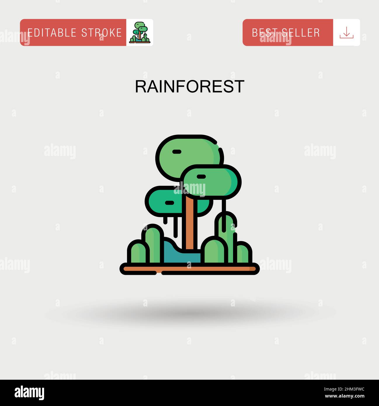 Einfaches Vektorsymbol „Regenwald“. Stock Vektor