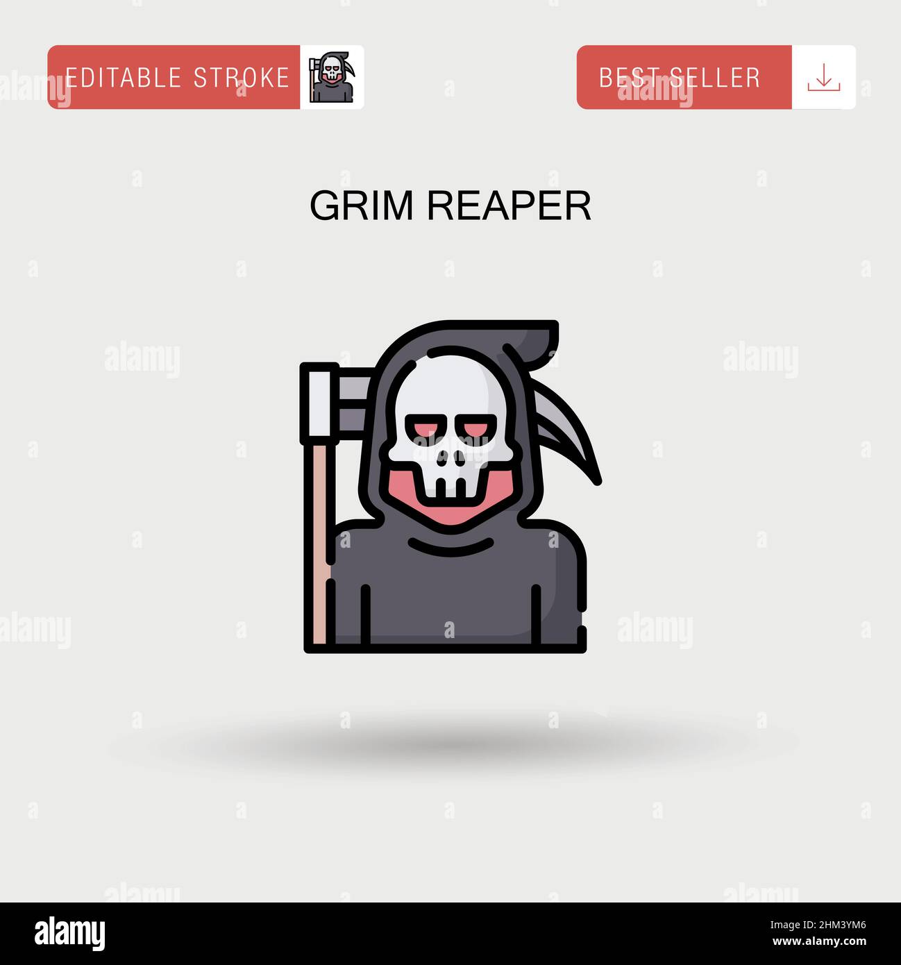 Einfaches Vektorsymbol „Grim Reaper“. Stock Vektor