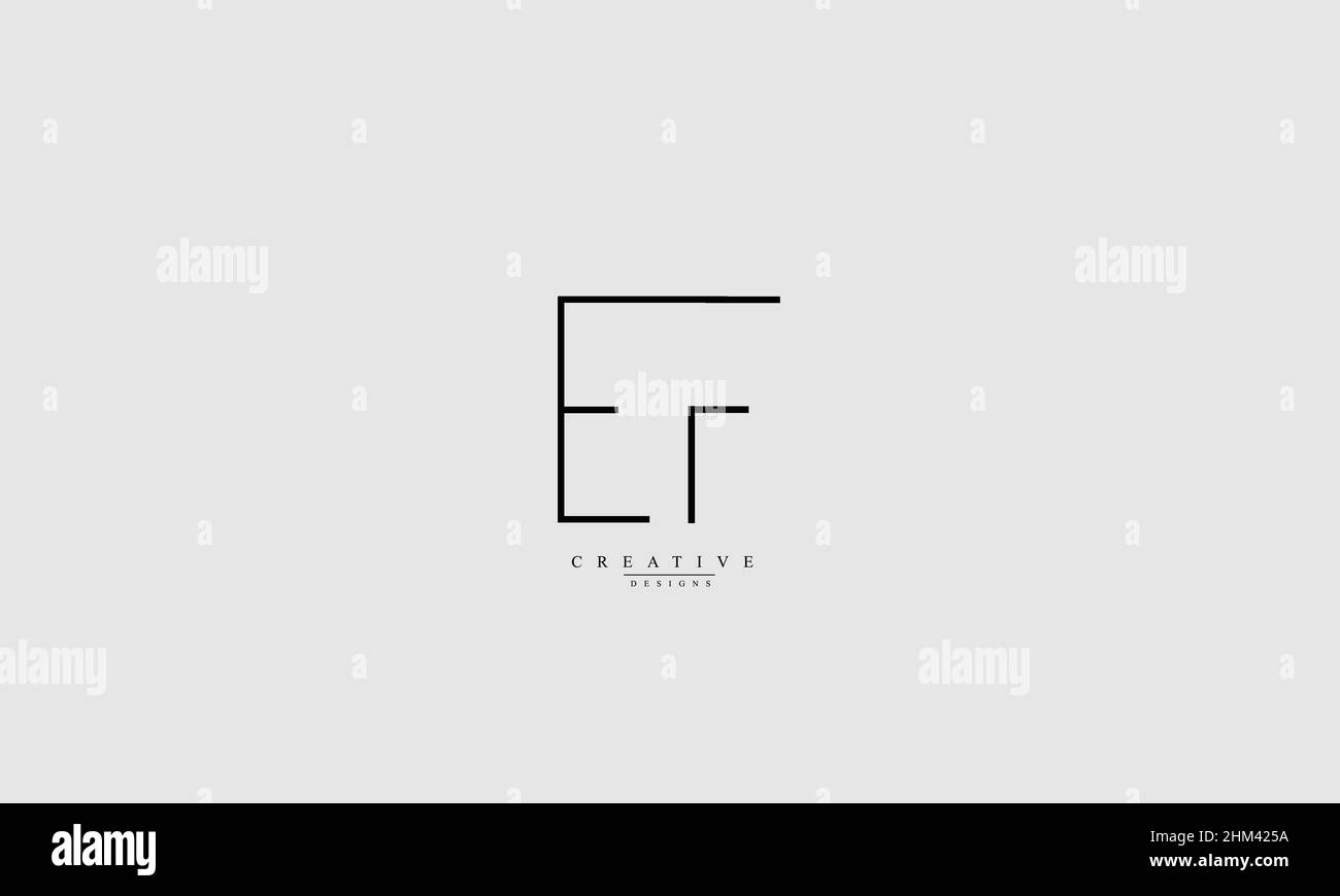 Buchstabenbuchstaben Initialen Monogramm-Logo EF FE E F Stock Vektor