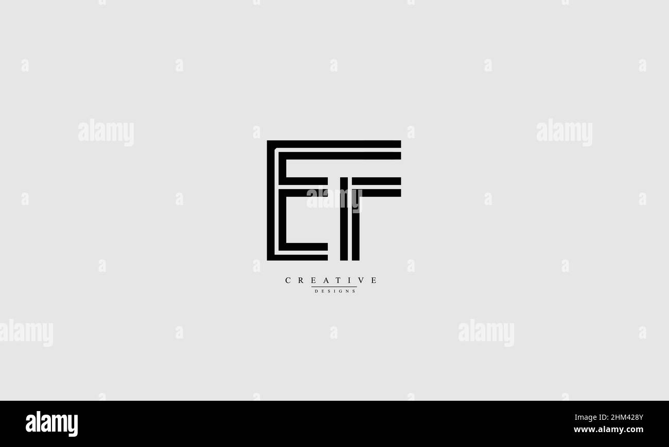 Buchstabenbuchstaben Initialen Monogramm-Logo EF FE E F Stock Vektor
