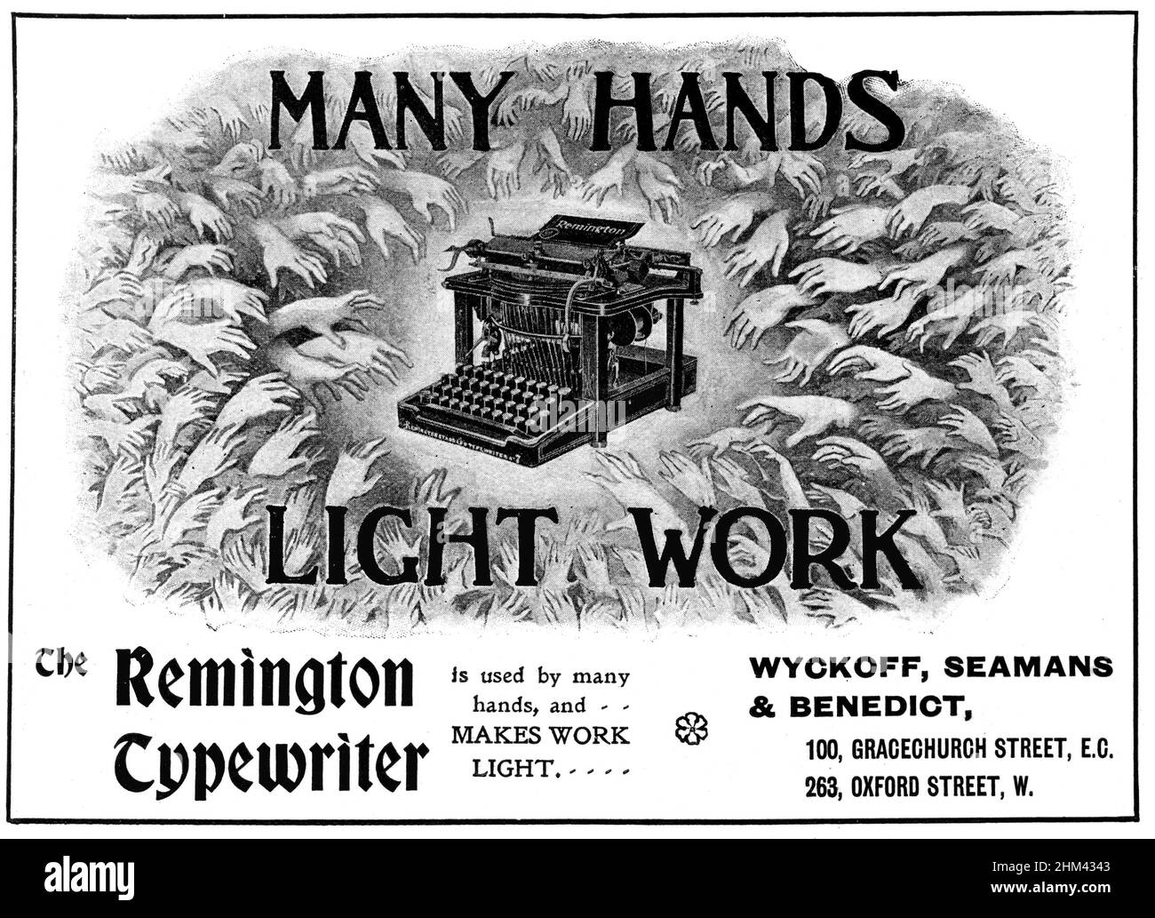 Eine Vintage-Schreibmaschinenanzeige von Remington Stockfoto