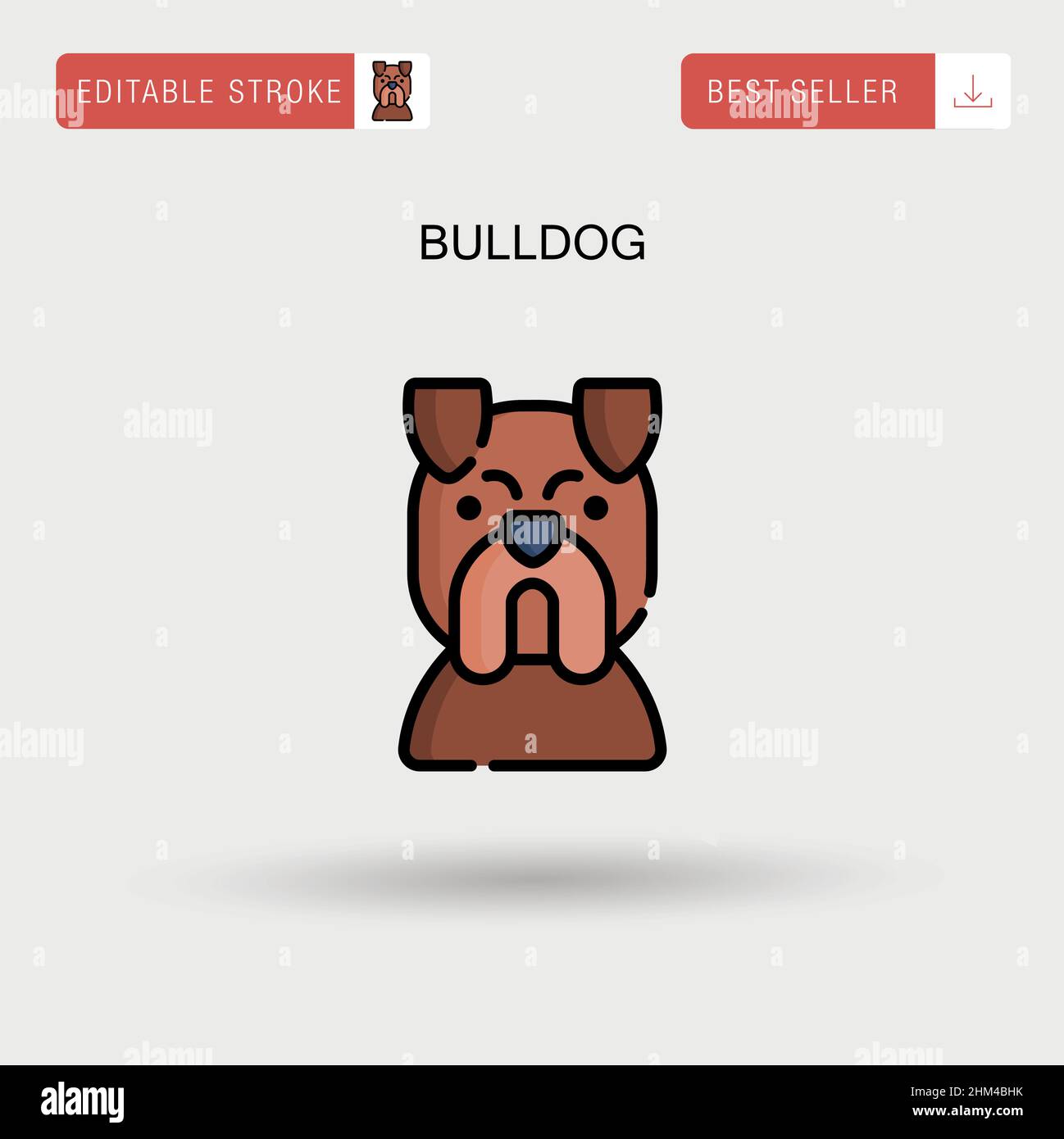 Einfaches Vektorsymbol Bulldog. Stock Vektor