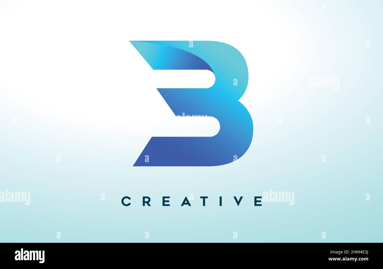 Blue B Letter Logo Design mit stilisiertem Look und modernem Design für Business Company Logo. B Symbol Logo in blauen Farben und kreative Form Vektor. Stock Vektor